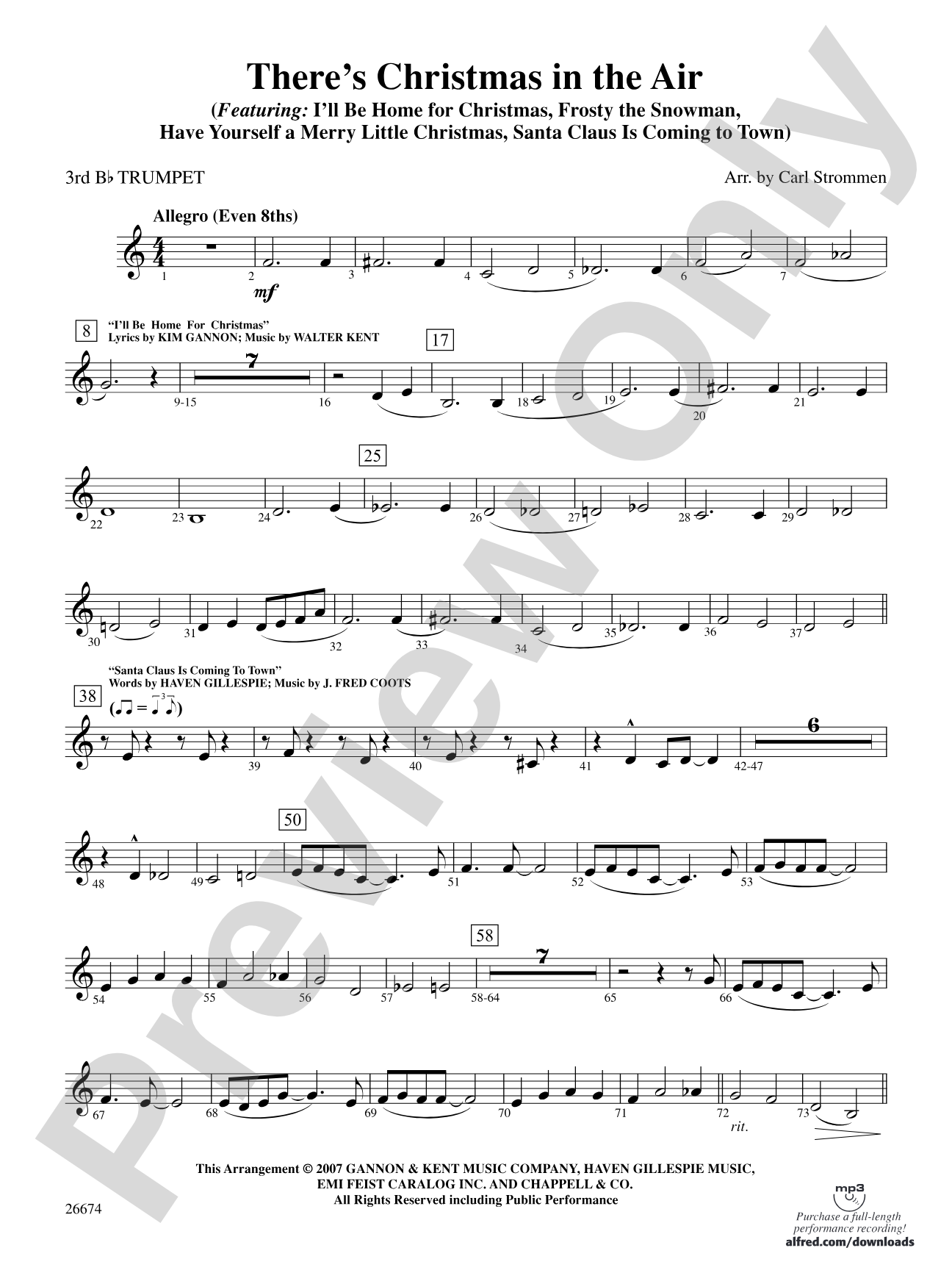 There's Christmas in the Air: 3rd B-flat Trumpet