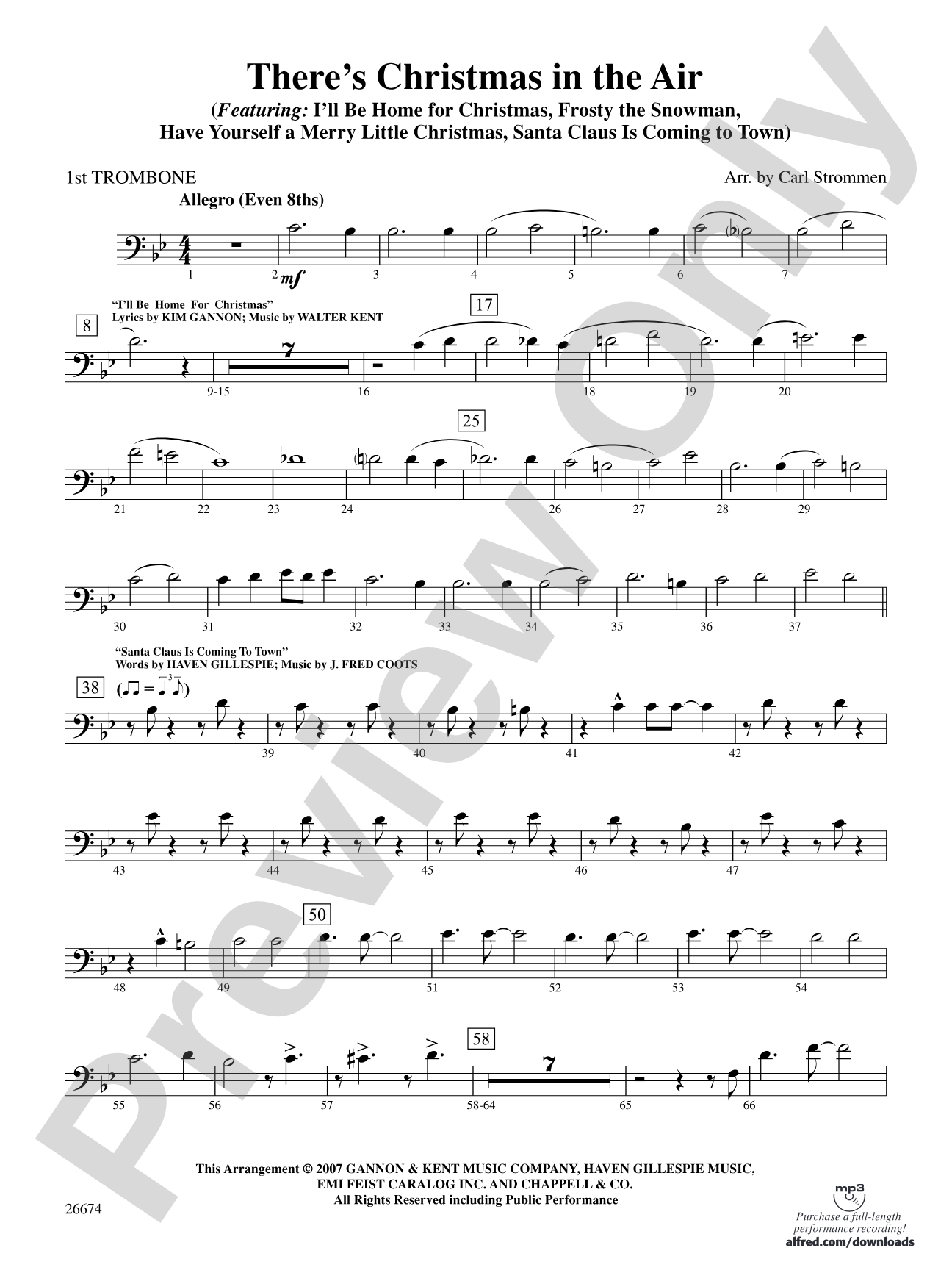 There's Christmas in the Air: 1st Trombone