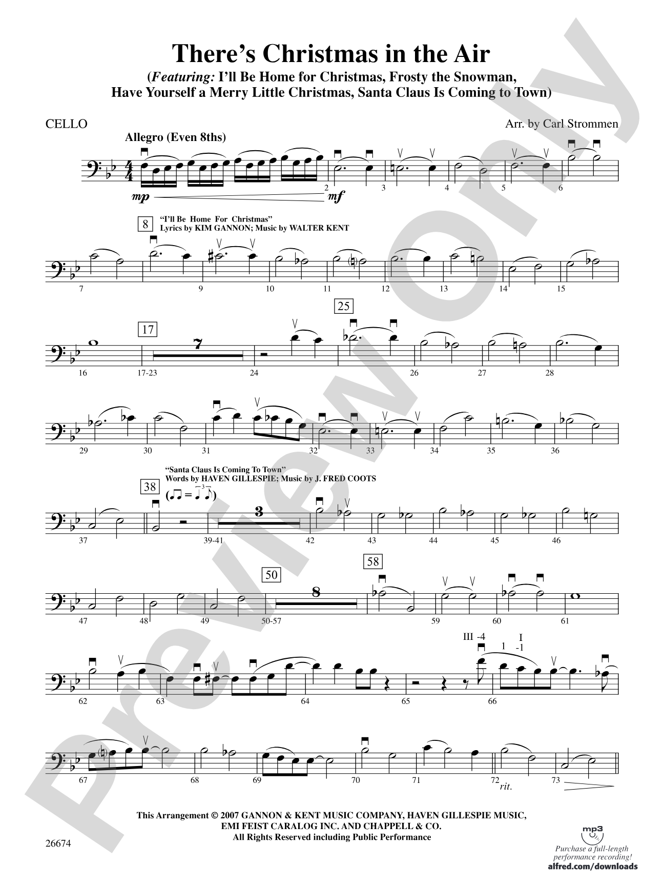 There's Christmas in the Air: Cello