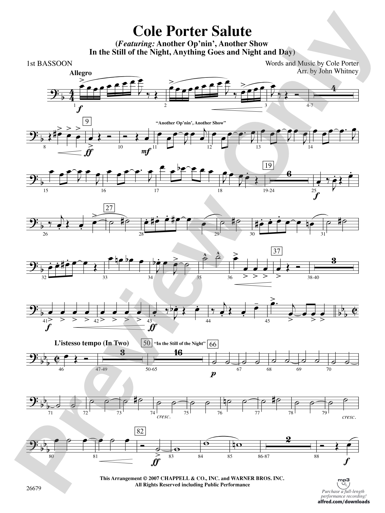 Cole Porter Salute: Bassoon