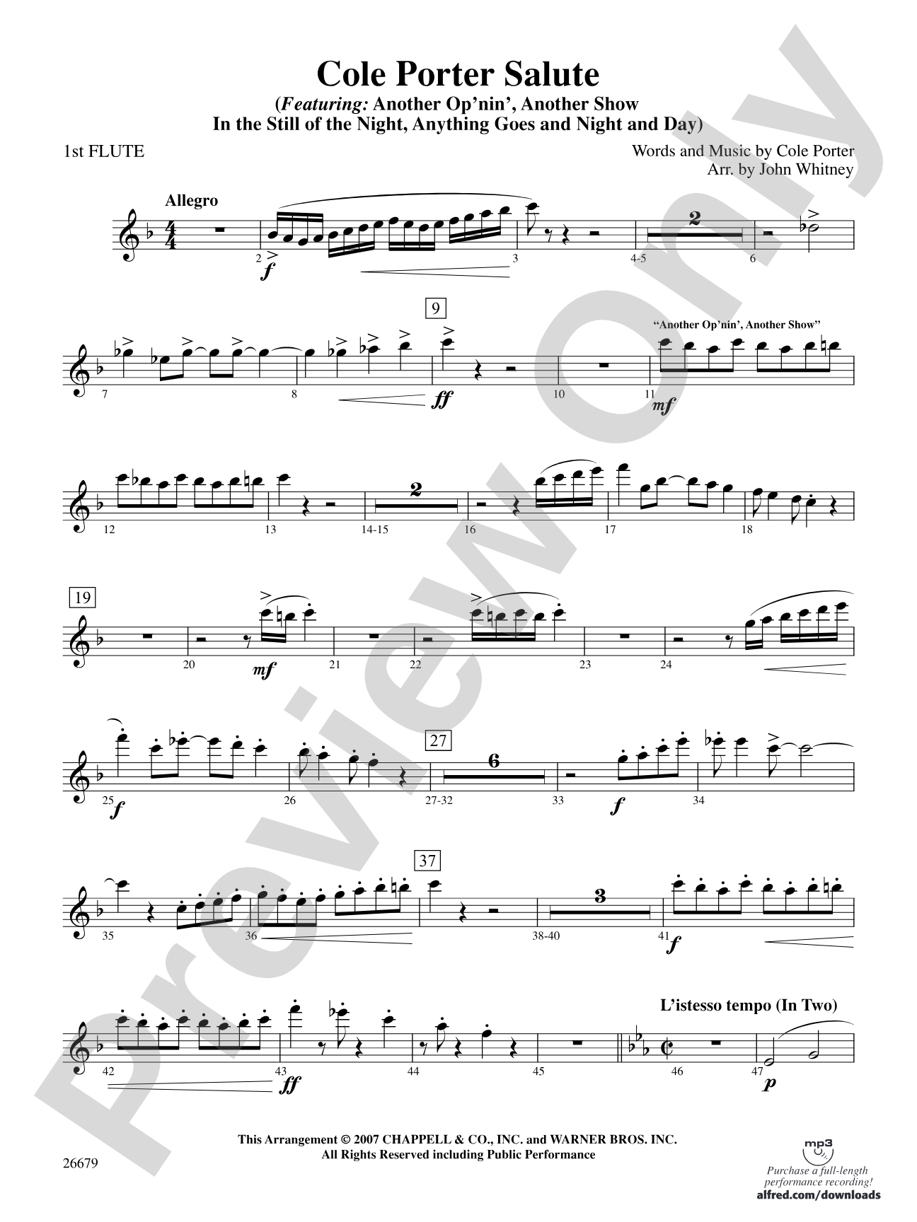 Cole Porter Salute: Flute