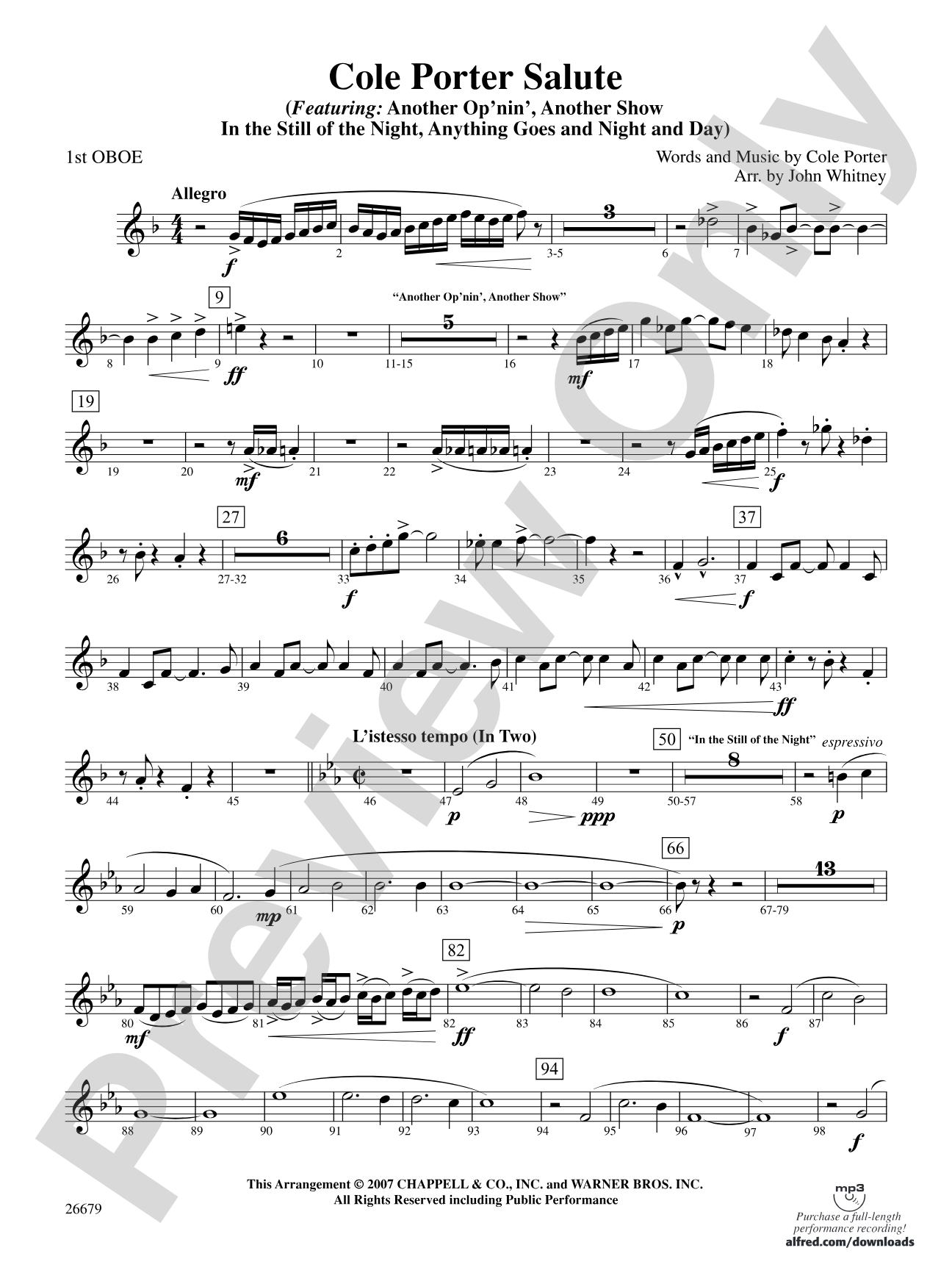 Cole Porter Salute: Oboe
