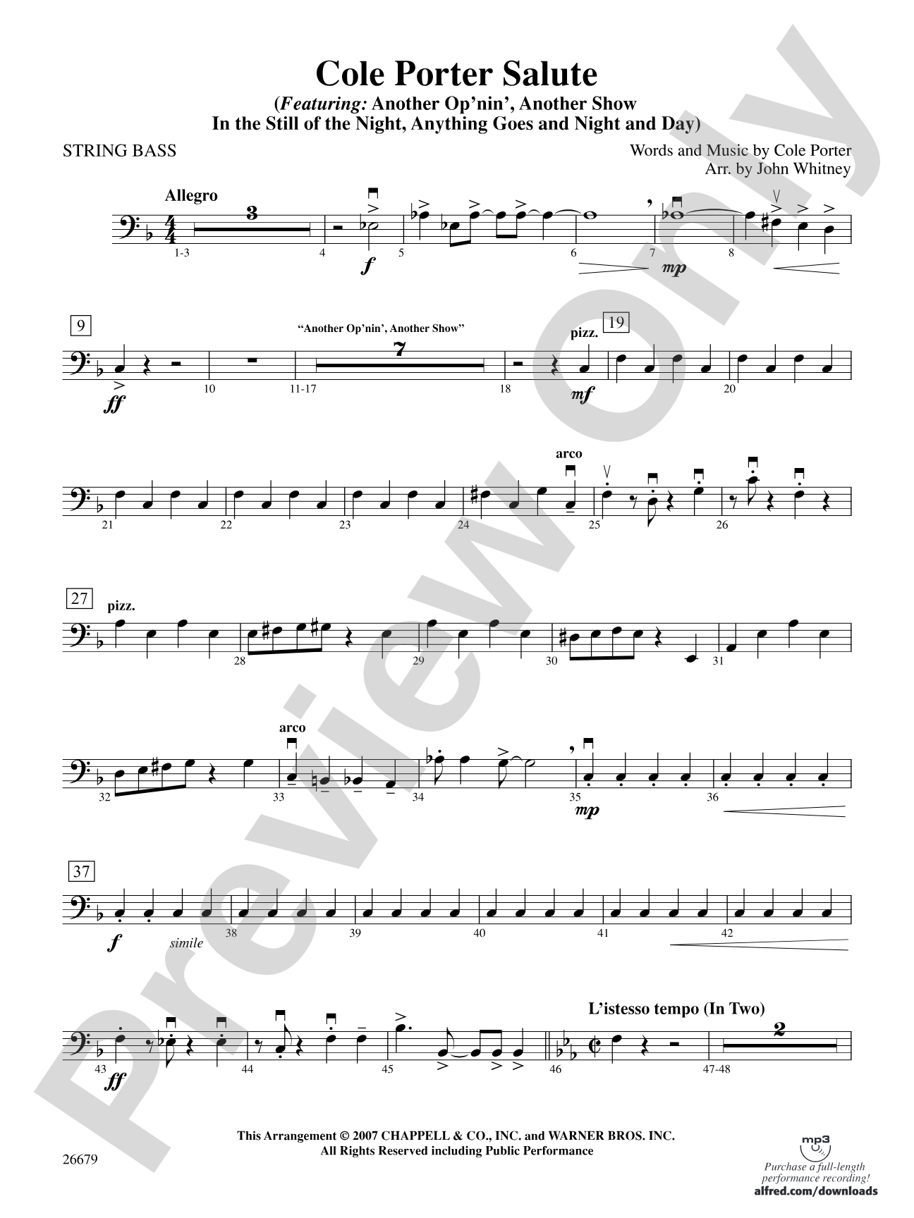 Cole Porter Salute: String Bass