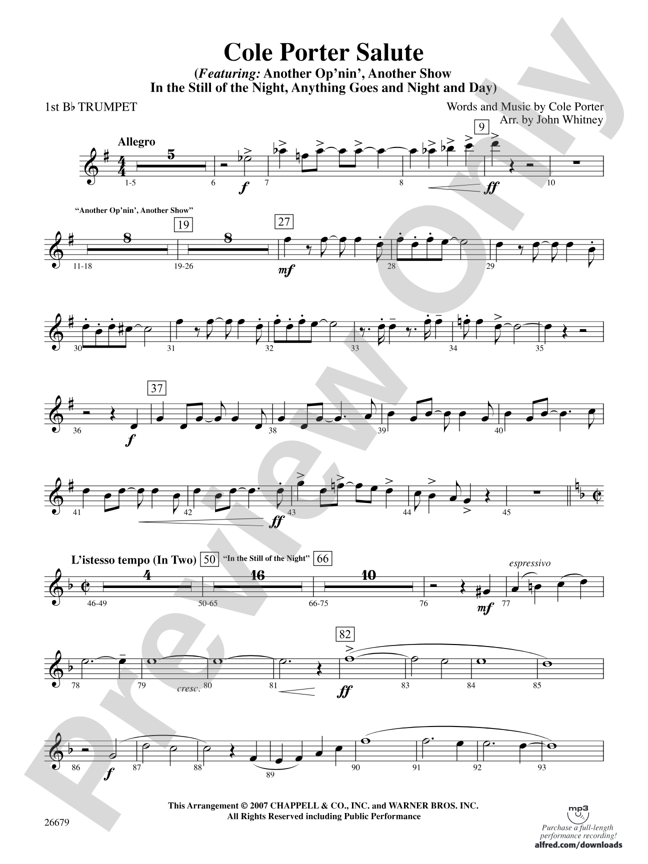 Cole Porter Salute: 1st B-flat Trumpet