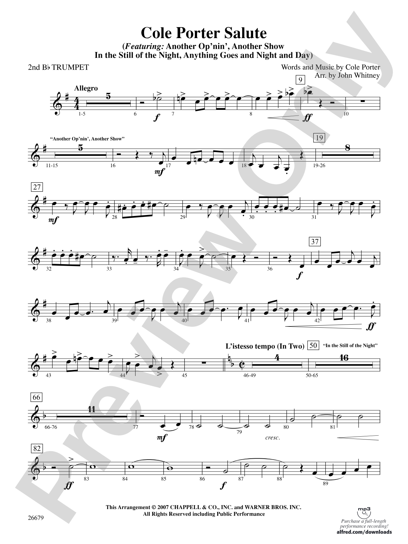 Cole Porter Salute: 2nd B-flat Trumpet