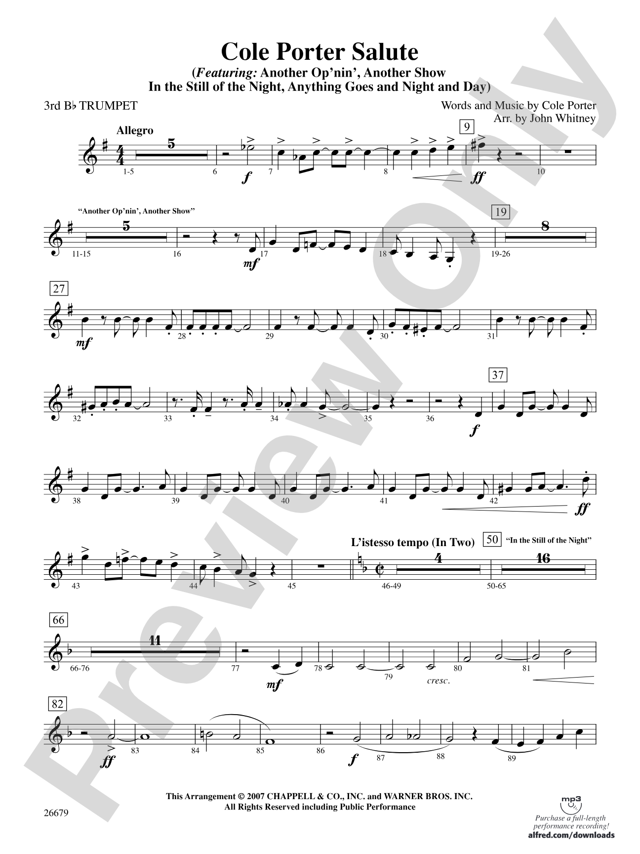 Cole Porter Salute: 3rd B-flat Trumpet
