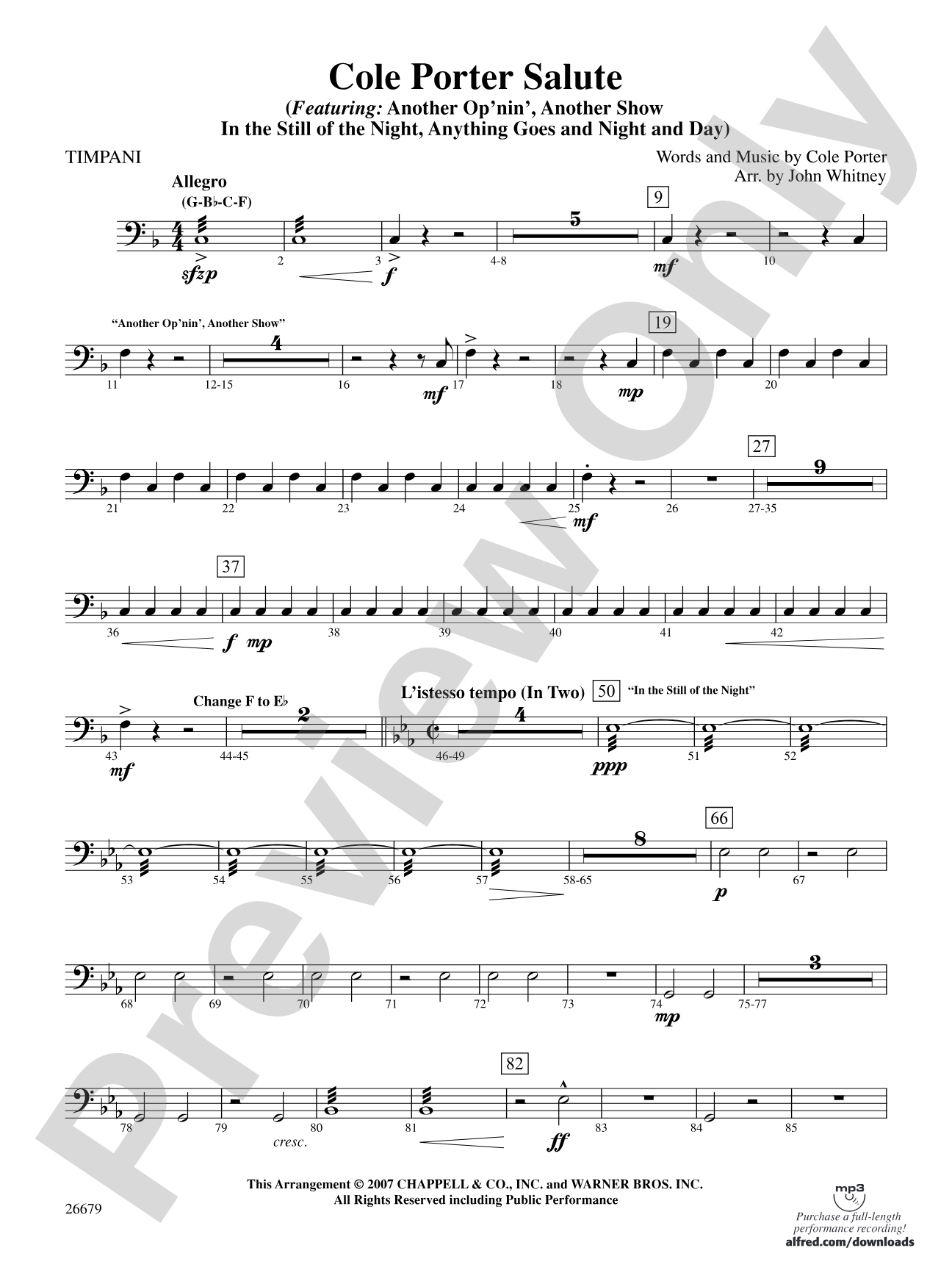 Cole Porter Salute: Timpani