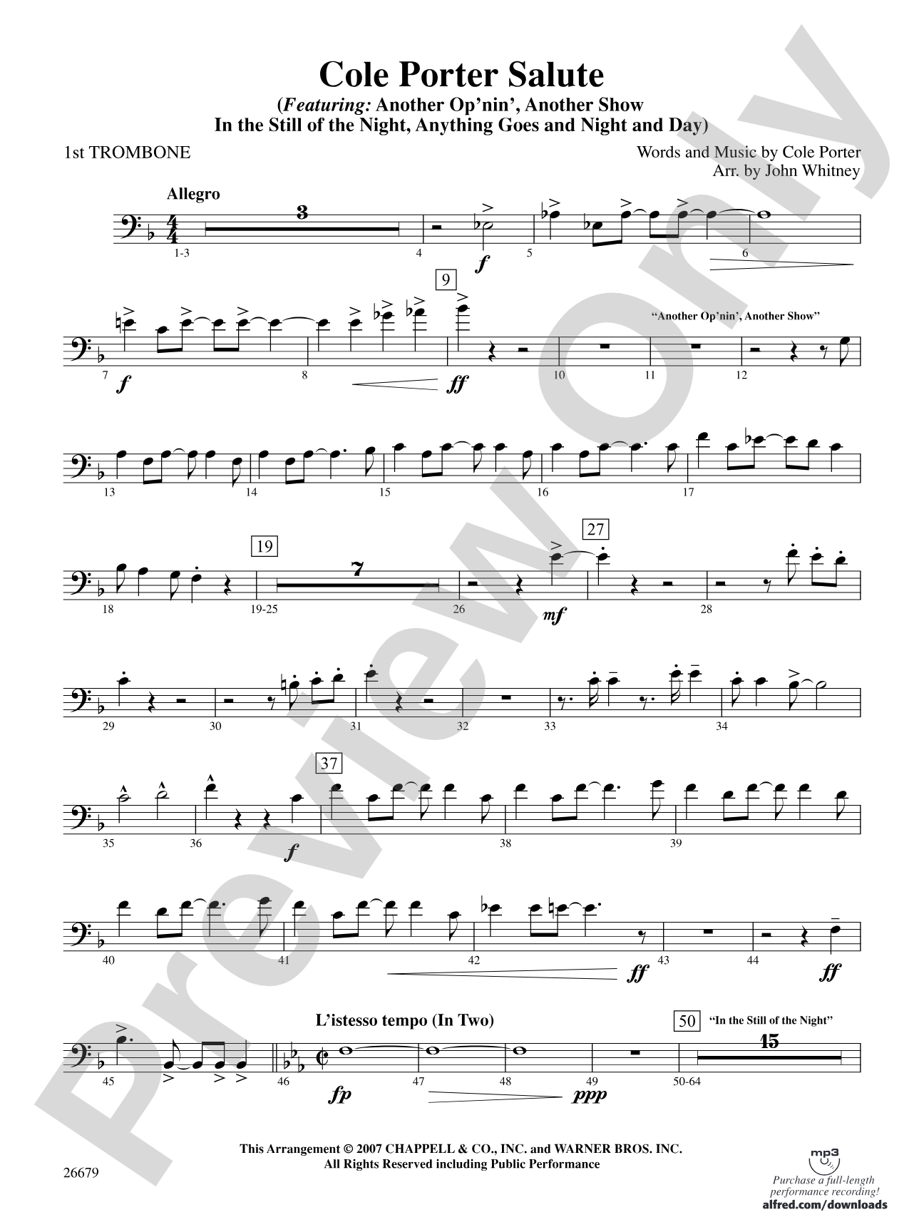 Cole Porter Salute: 1st Trombone