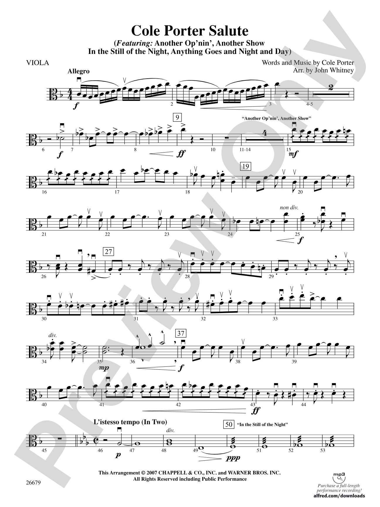 Cole Porter Salute: Viola