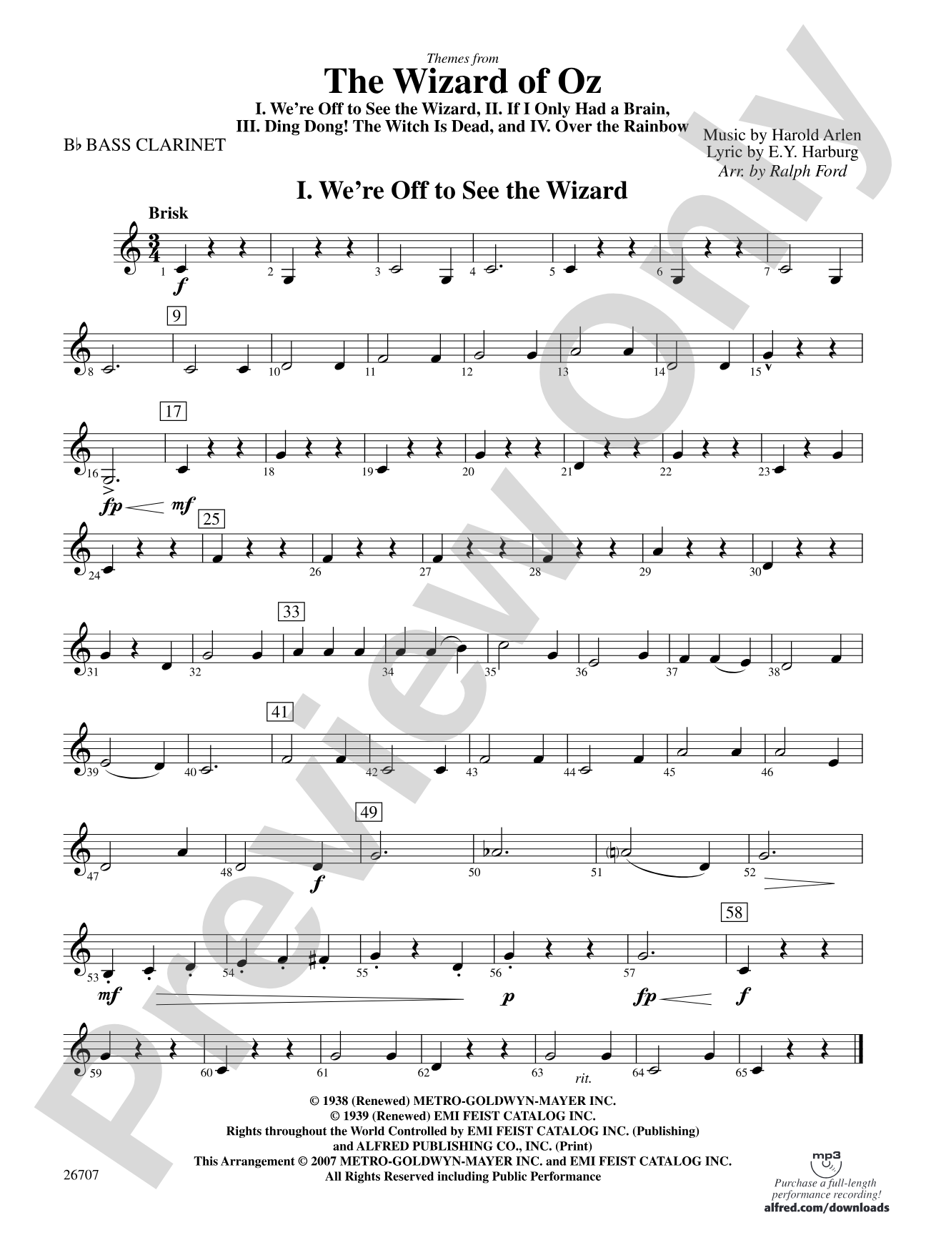 The Wizard of Oz: B-flat Bass Clarinet