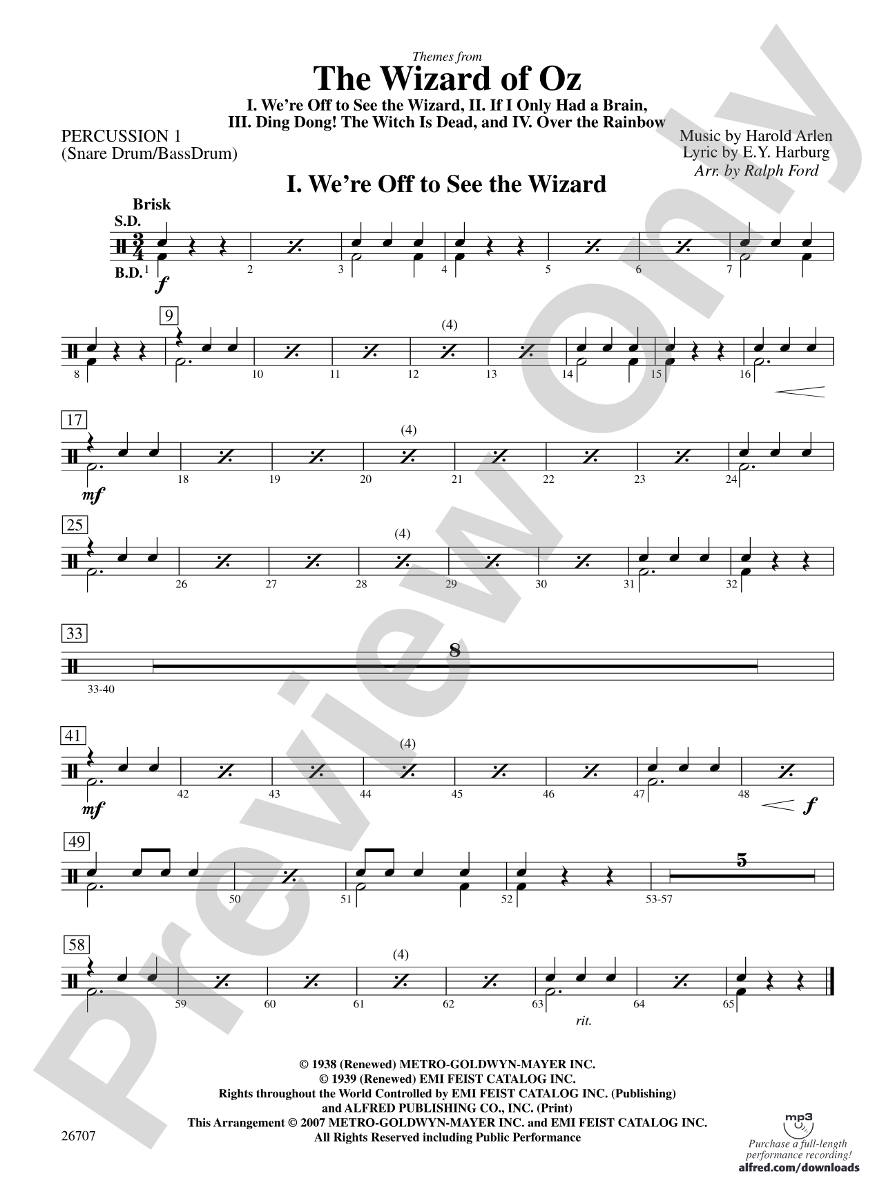 The Wizard of Oz: 1st Percussion