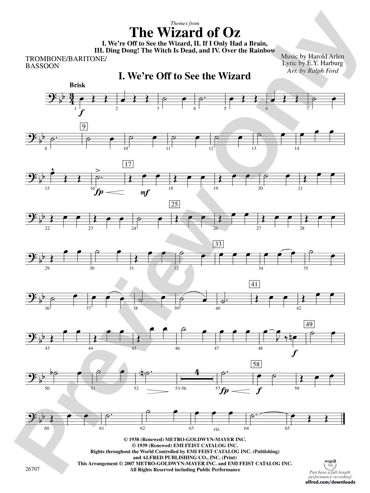 The Wizard of Oz: 1st Trombone