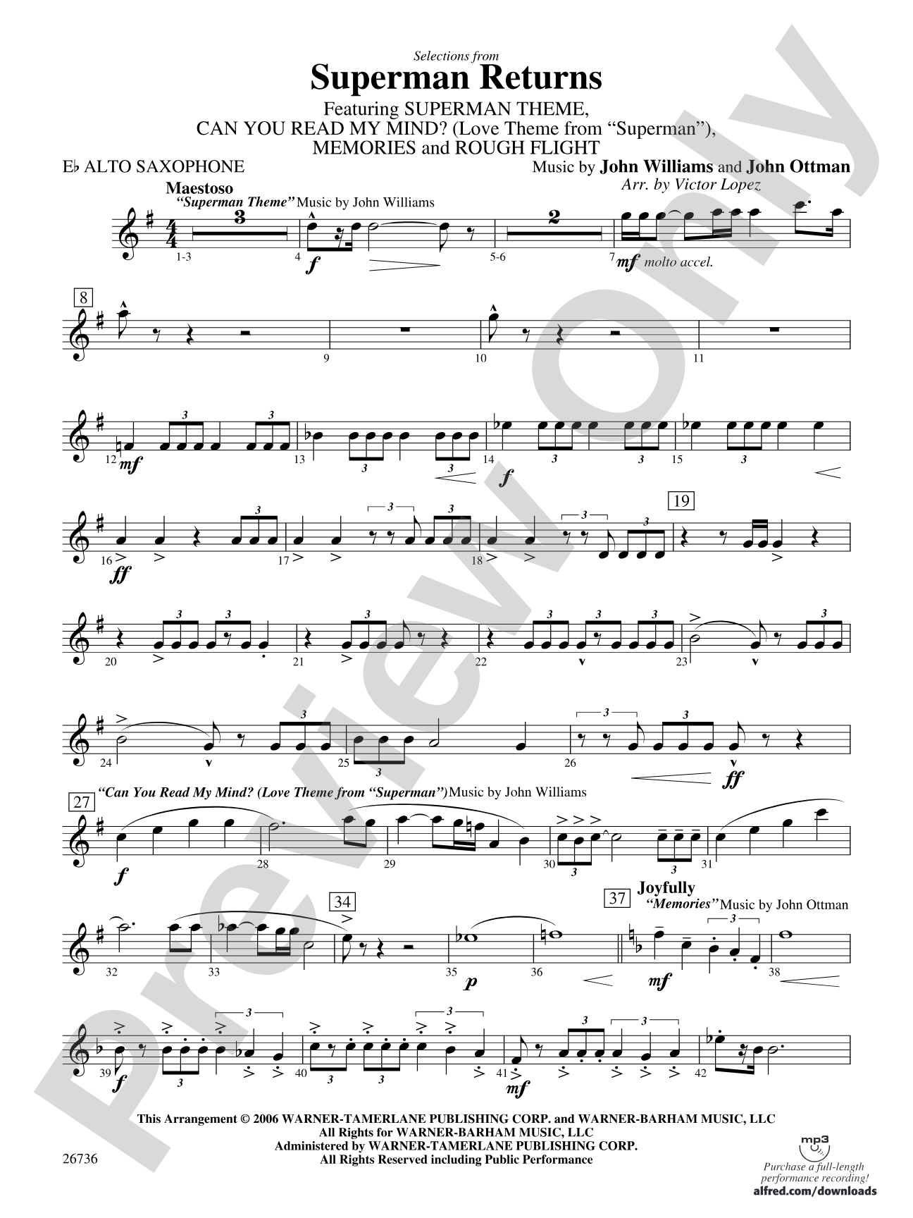 Superman Returns: E-flat Alto Saxophone