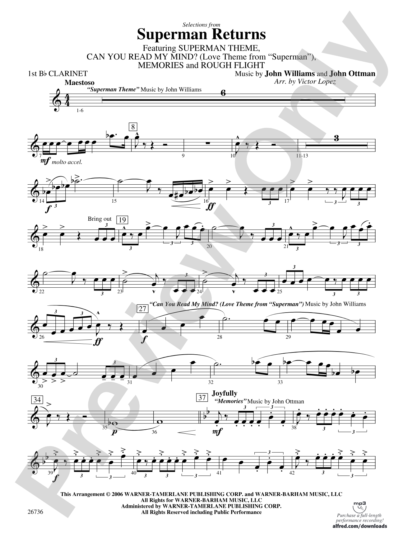 Superman Returns: 1st B-flat Clarinet