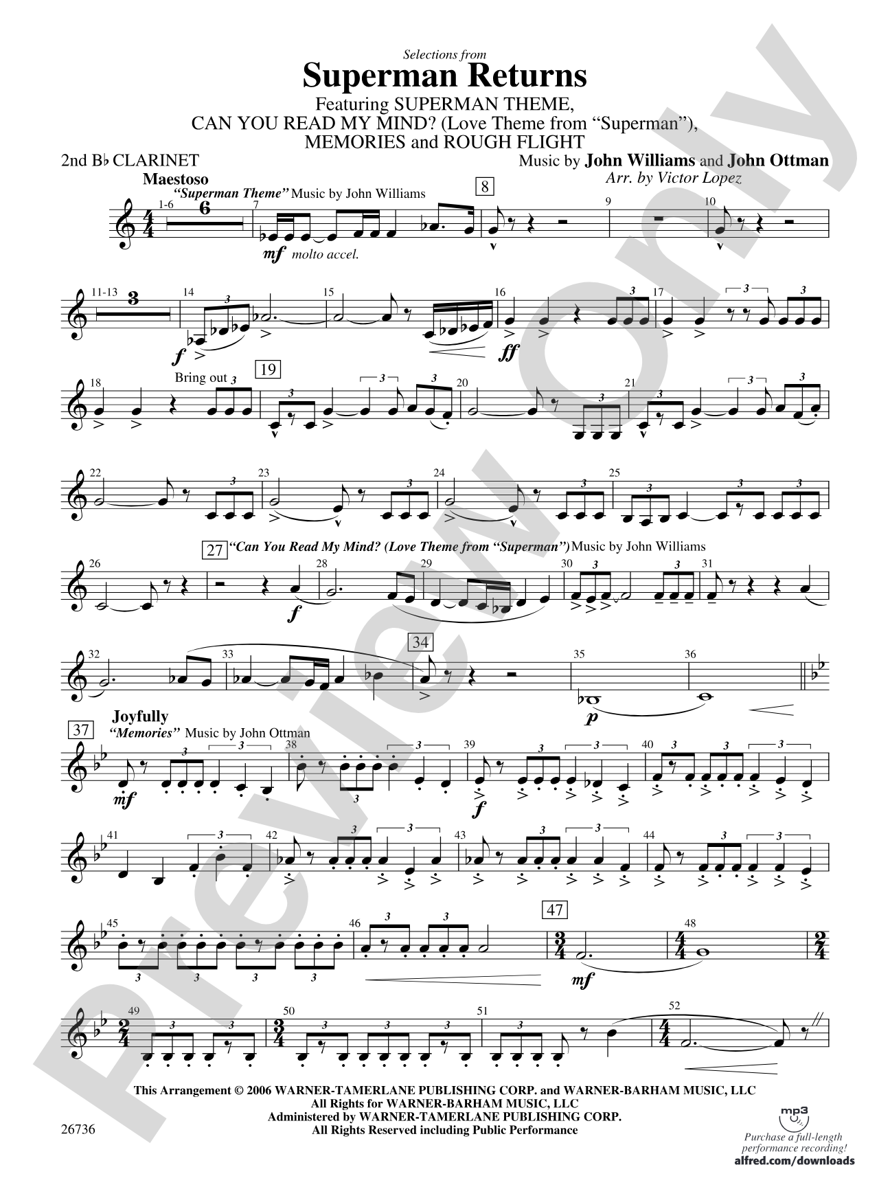 Superman Returns: 2nd B-flat Clarinet