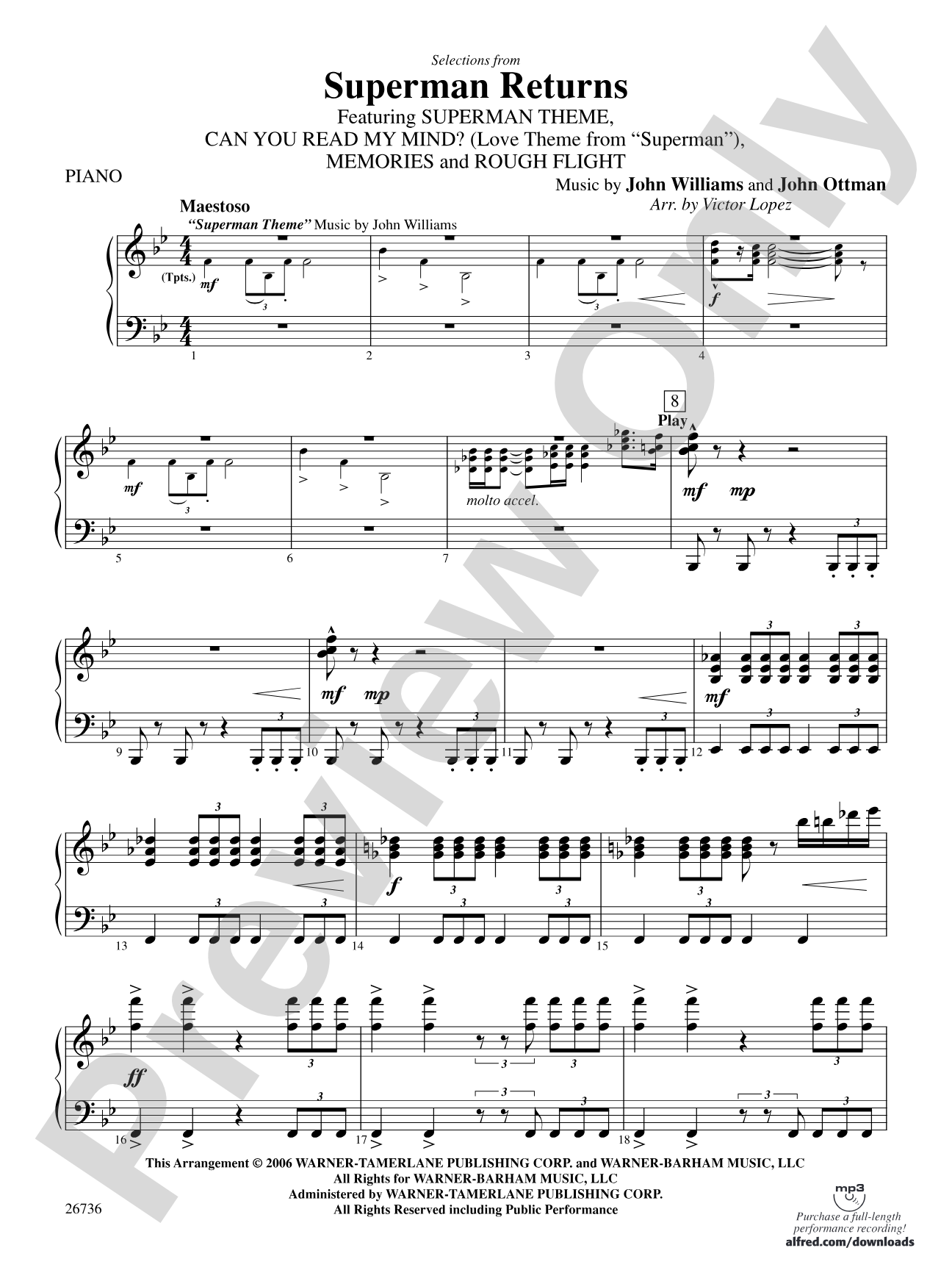 Superman Returns: Piano Accompaniment