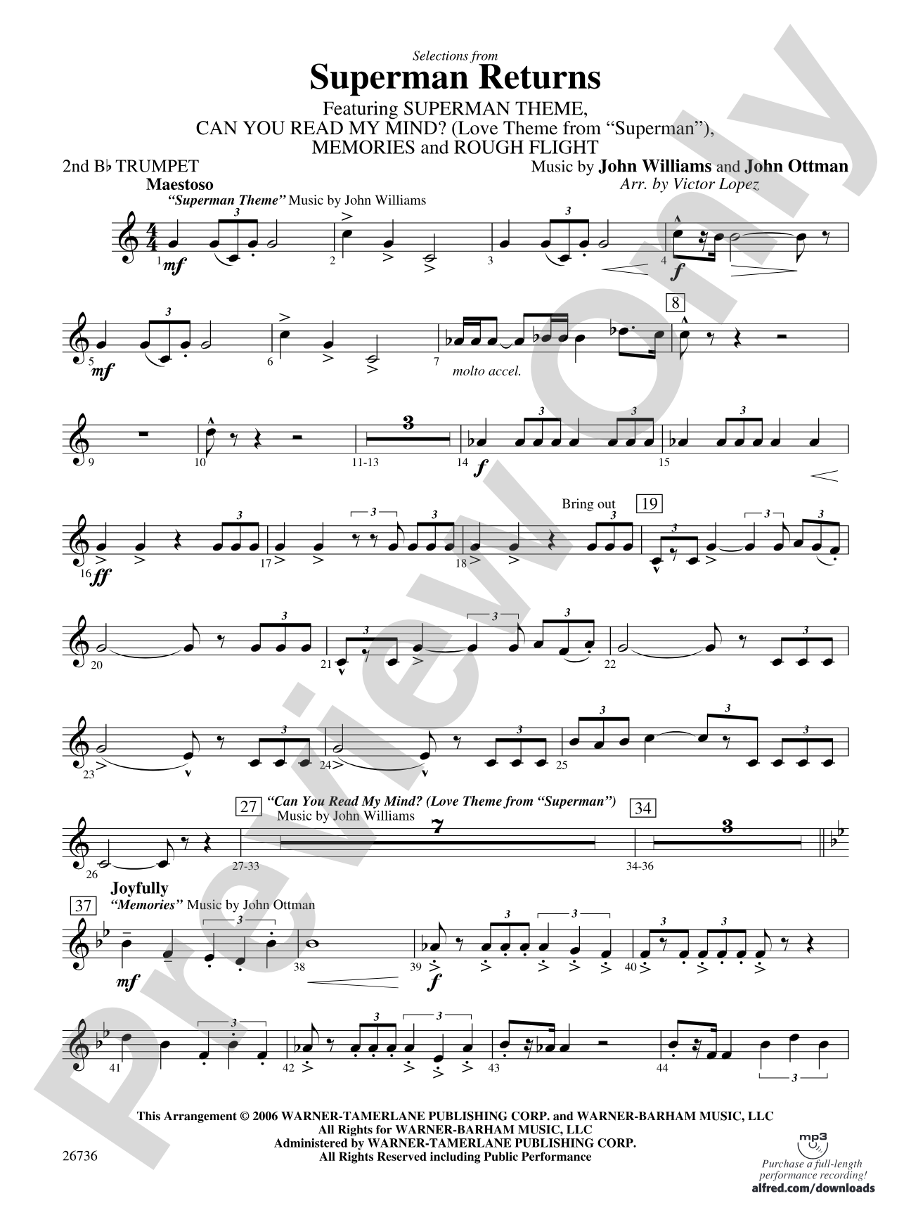 Superman Returns: 2nd B-flat Trumpet