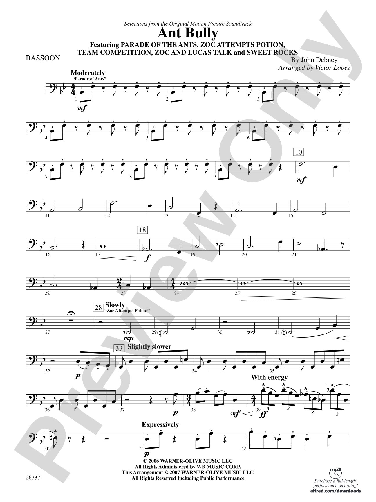 The Ant Bully, Selections from: Bassoon