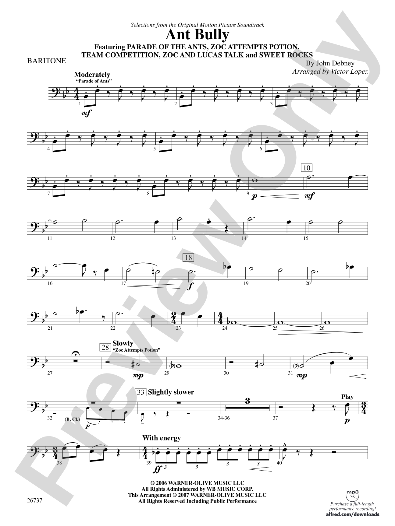 The Ant Bully, Selections from: Baritone B.C.