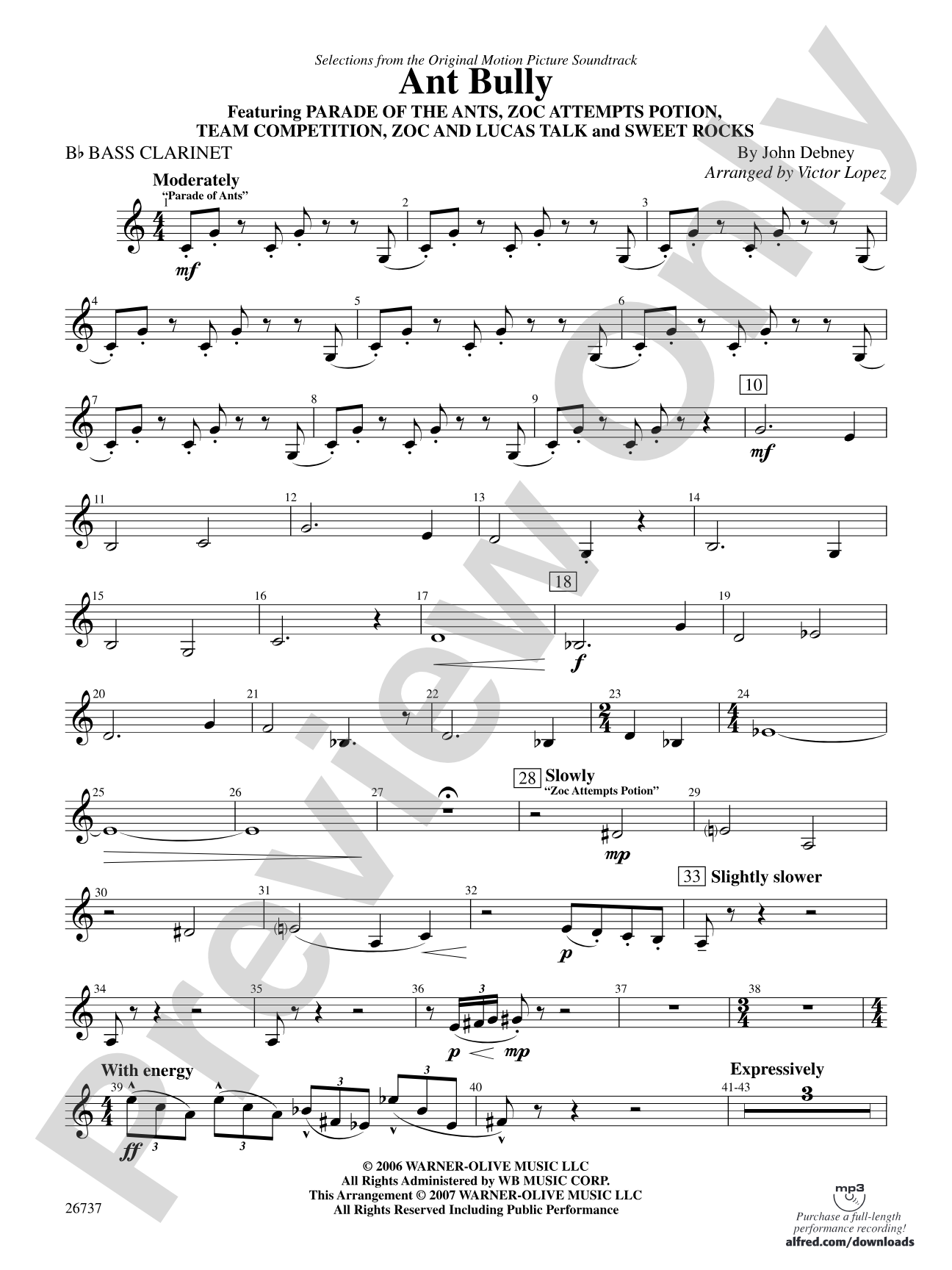 The Ant Bully, Selections from: B-flat Bass Clarinet