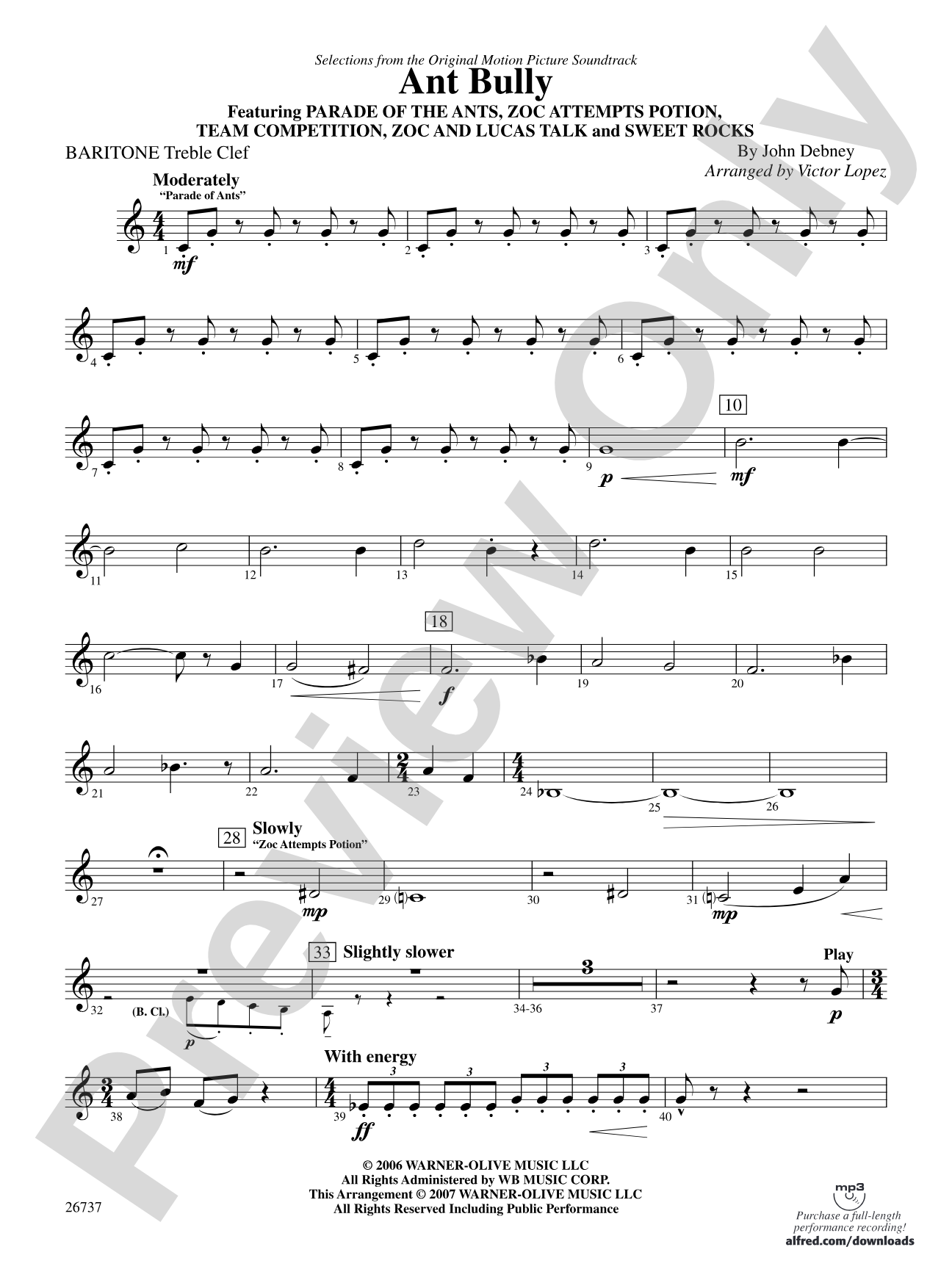 The Ant Bully, Selections from: Baritone T.C.