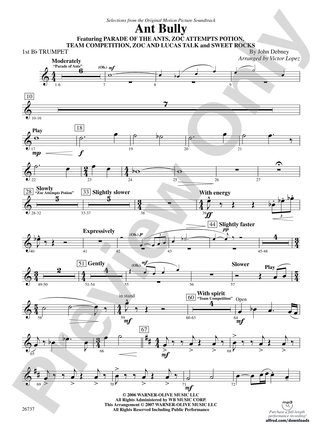 The Ant Bully, Selections from: 1st B-flat Trumpet