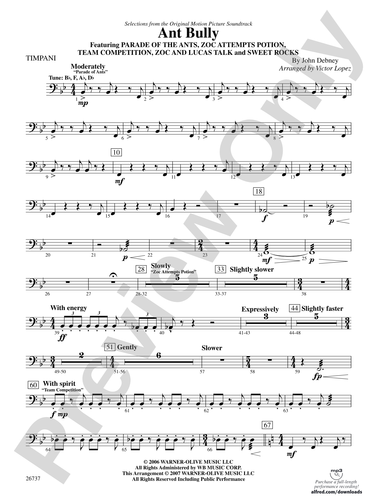 The Ant Bully, Selections from: Timpani