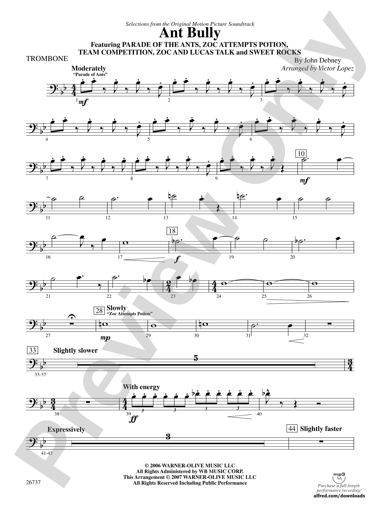 The Ant Bully, Selections from: 1st Trombone