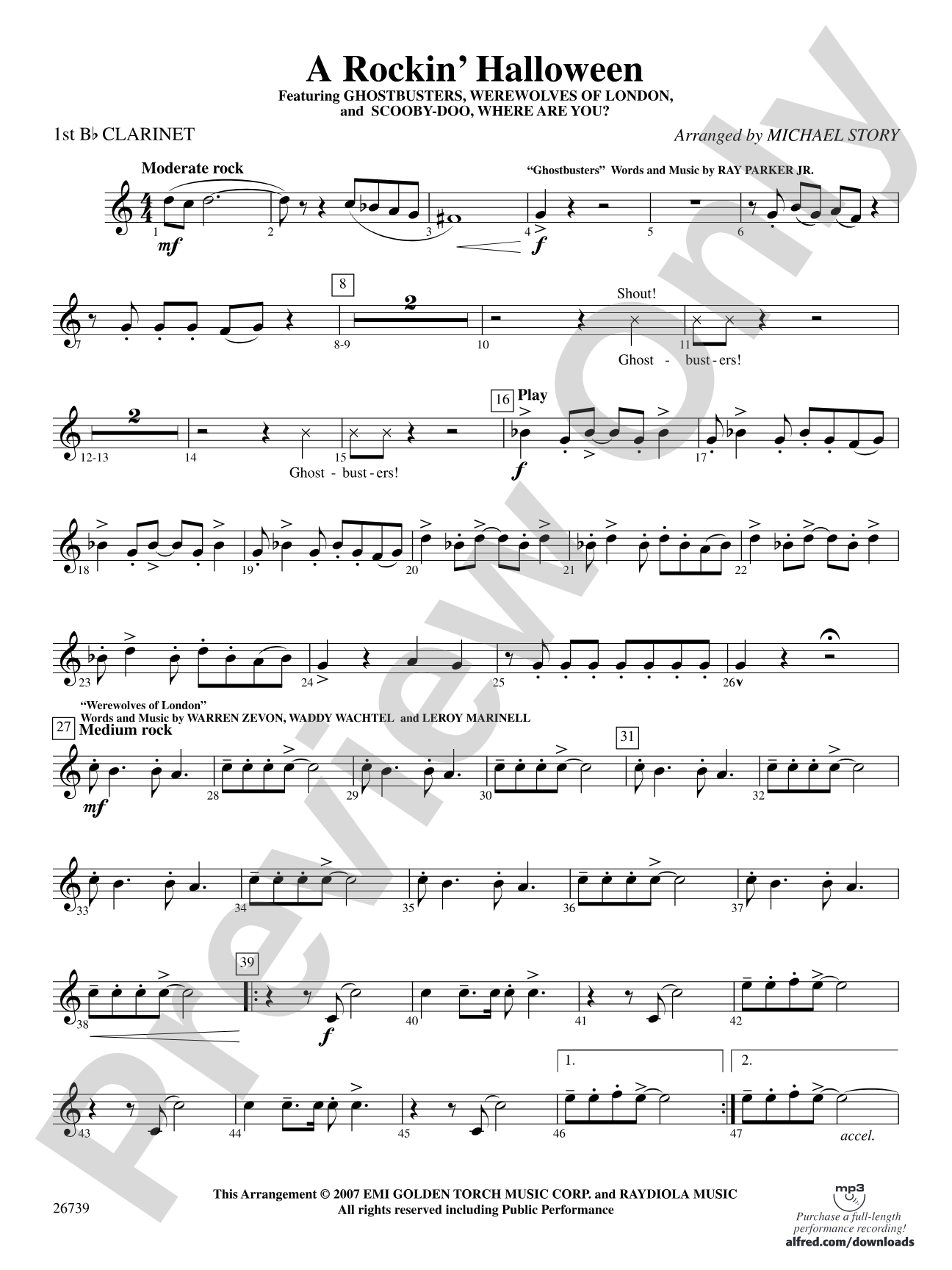 A Rockin' Halloween: 1st B-flat Clarinet