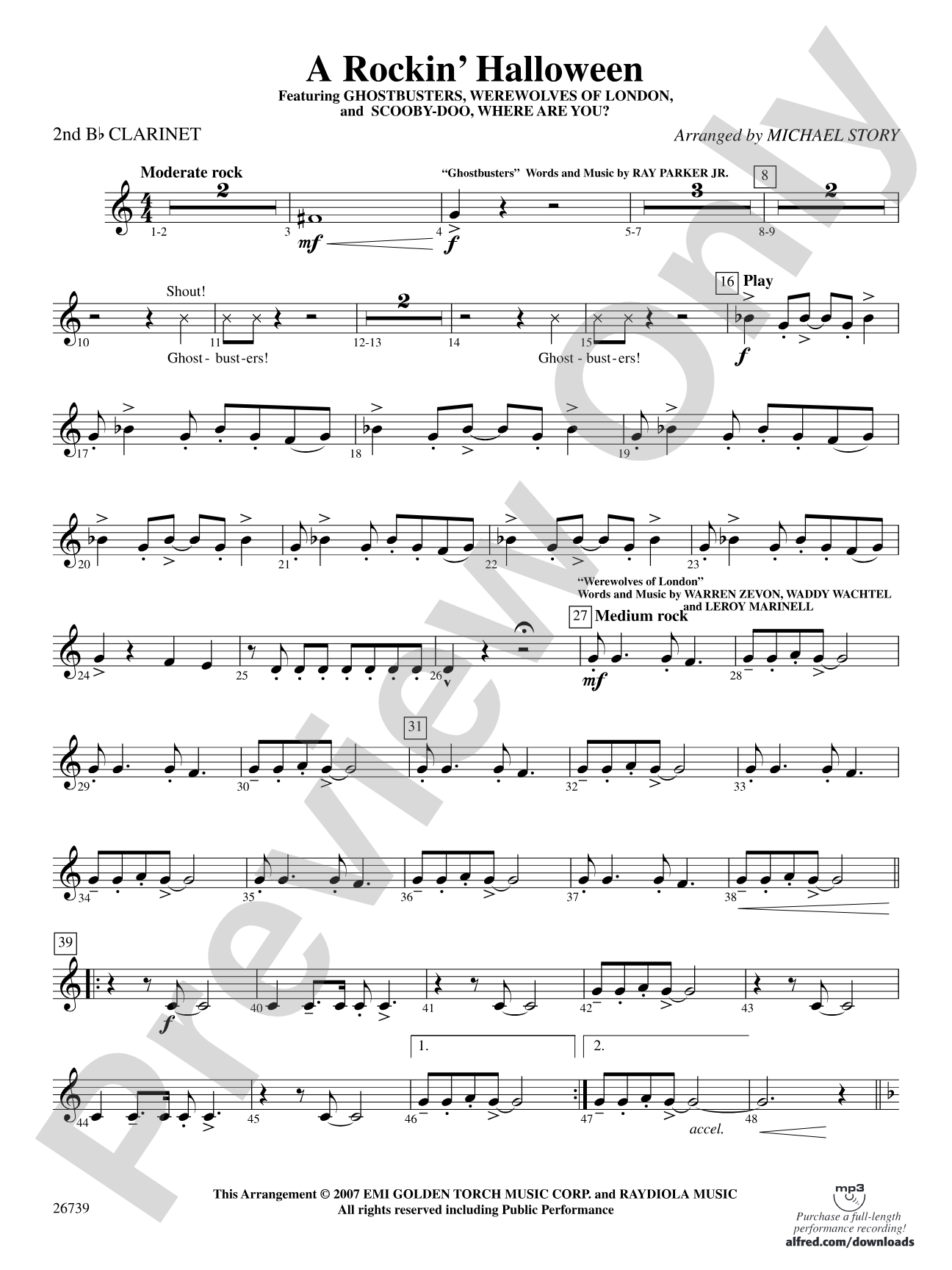 A Rockin' Halloween: 2nd B-flat Clarinet
