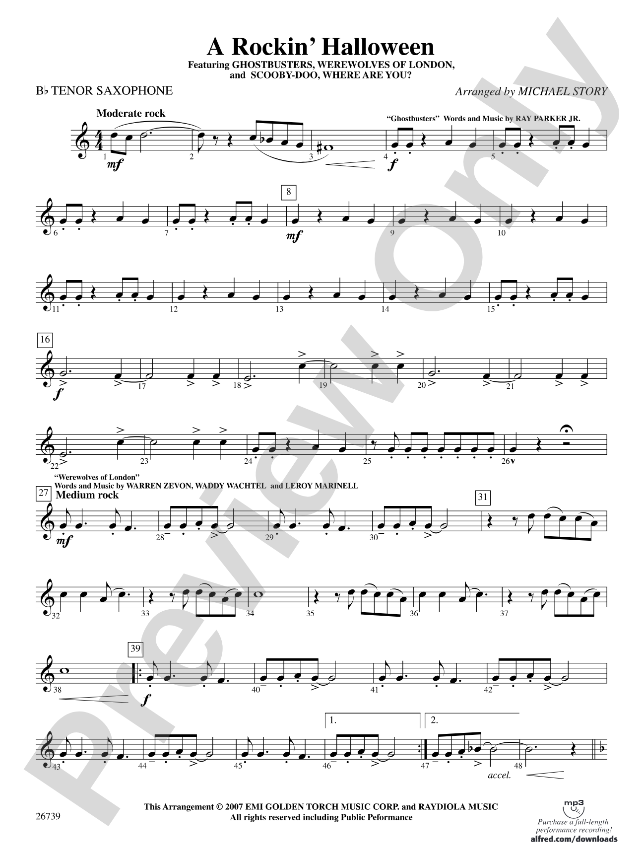 A Rockin' Halloween: B-flat Tenor Saxophone