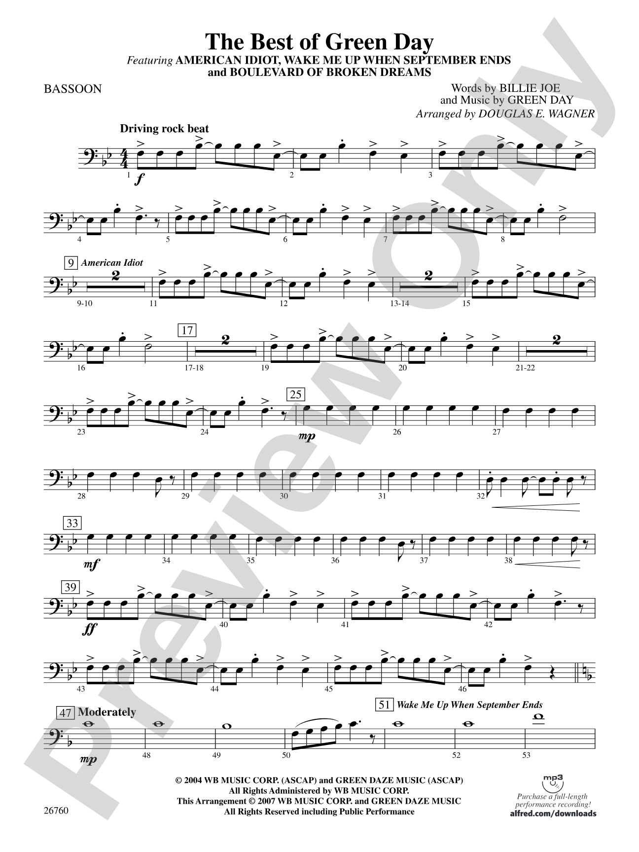 The Best of Green Day: Bassoon