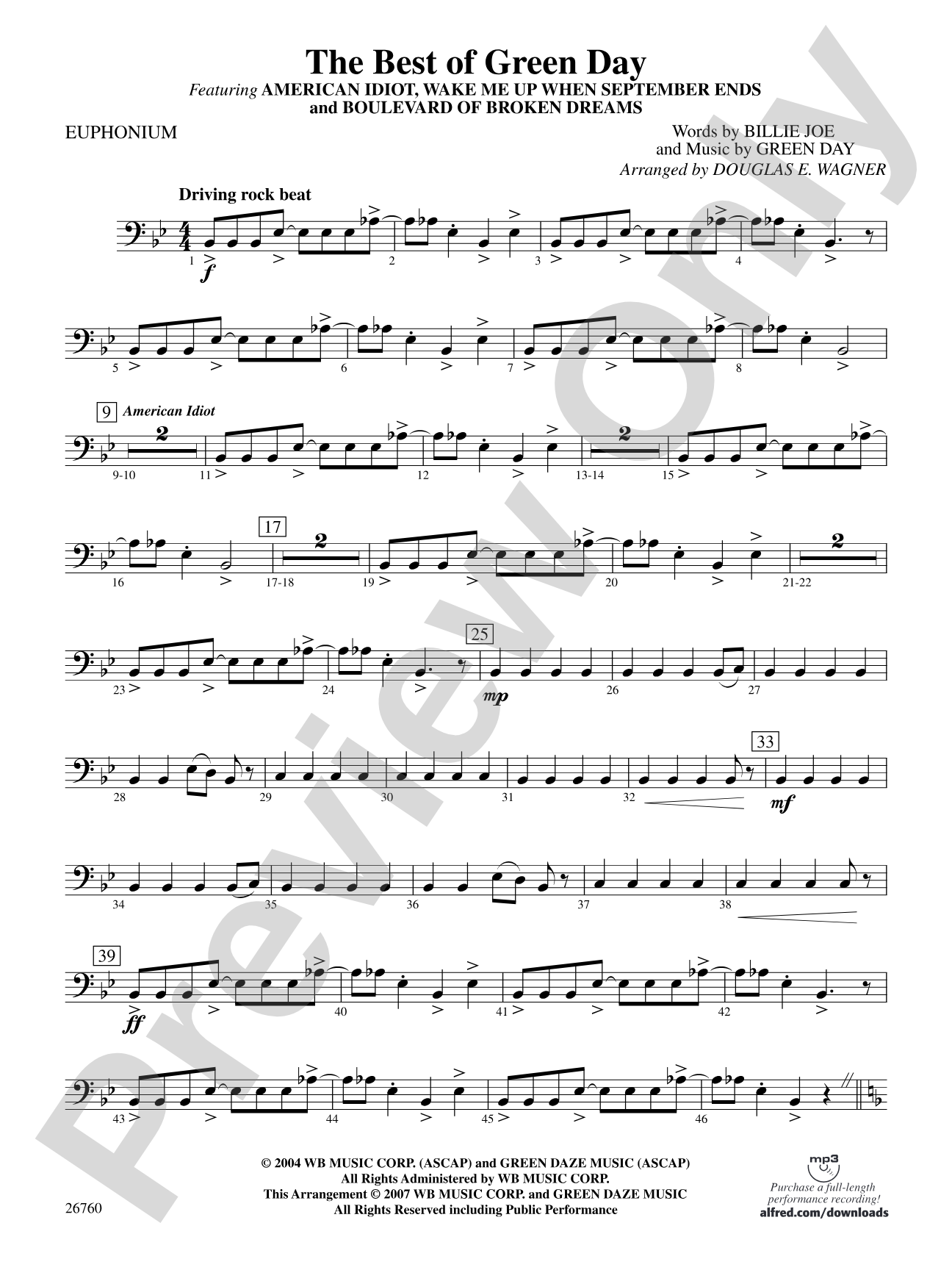 The Best of Green Day: Baritone B.C.