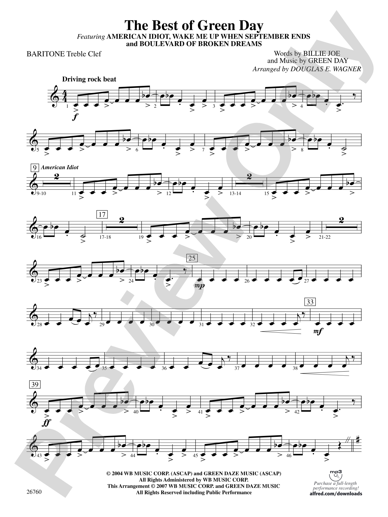 The Best of Green Day: Baritone T.C.
