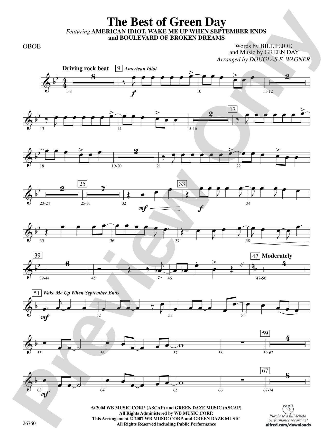 The Best of Green Day: Oboe