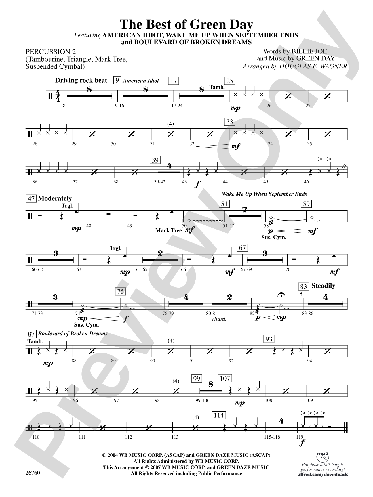 The Best of Green Day: 2nd Percussion