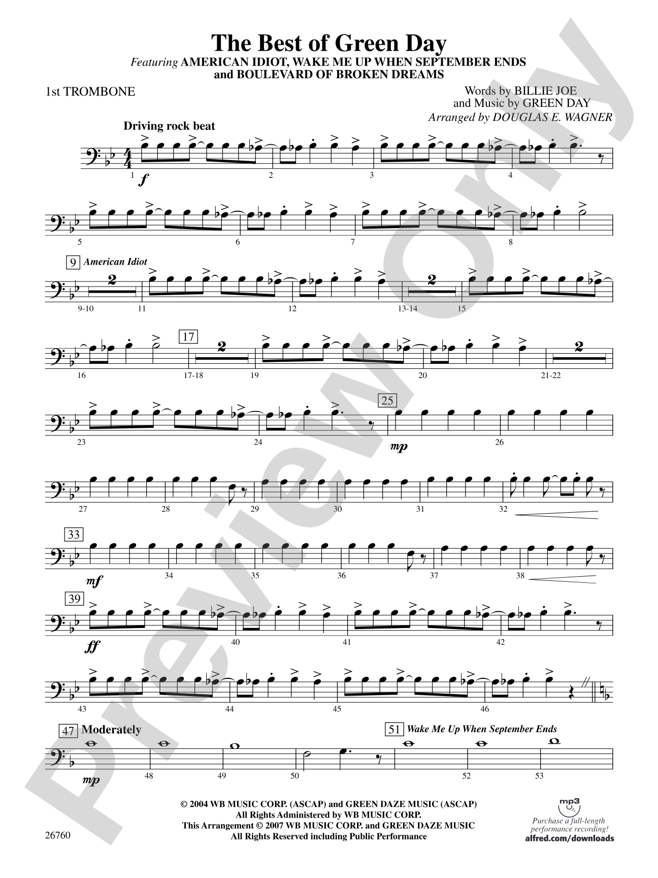 The Best of Green Day: 1st Trombone