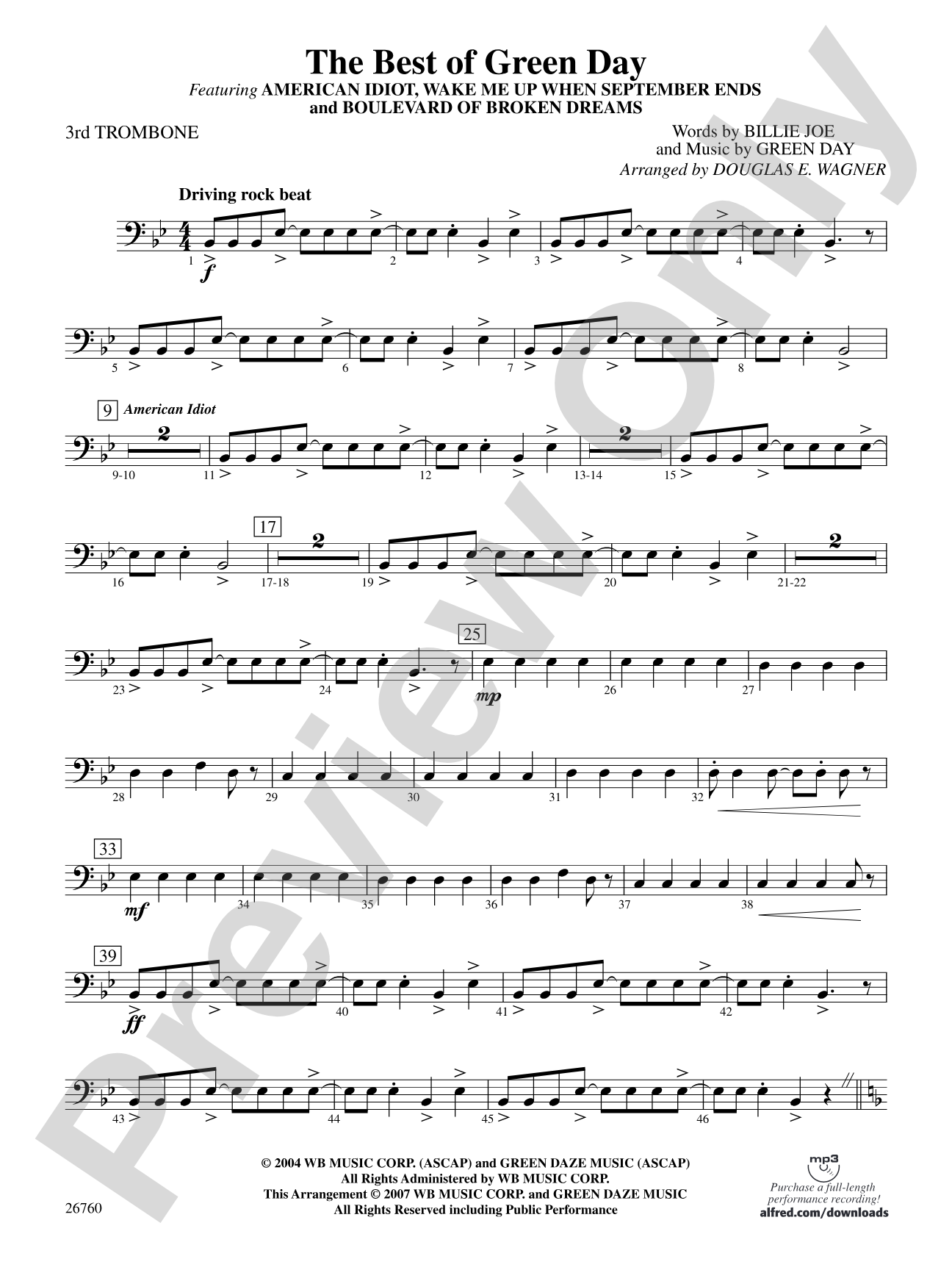 The Best of Green Day: 3rd Trombone