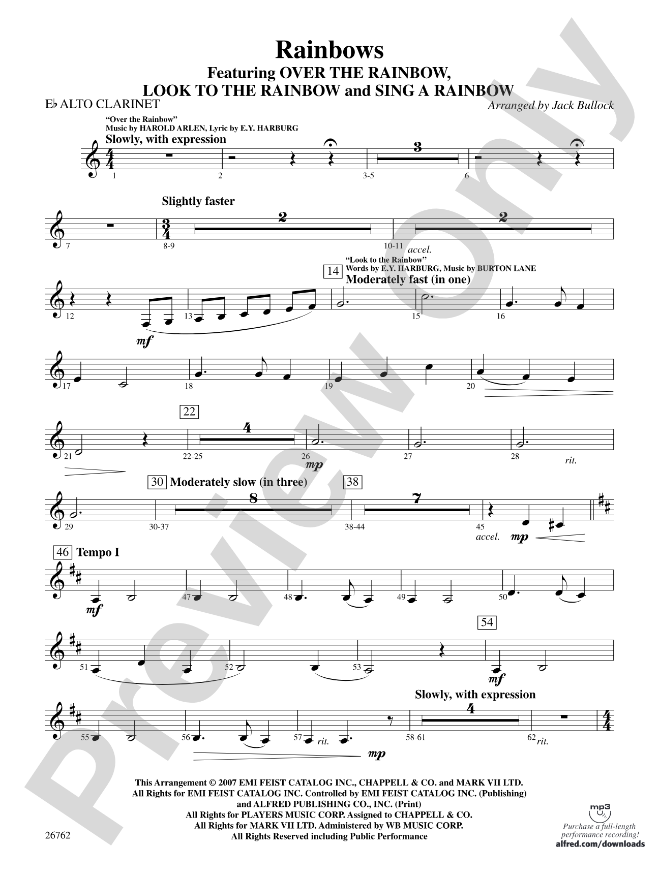 Rainbows: E-flat Alto Clarinet
