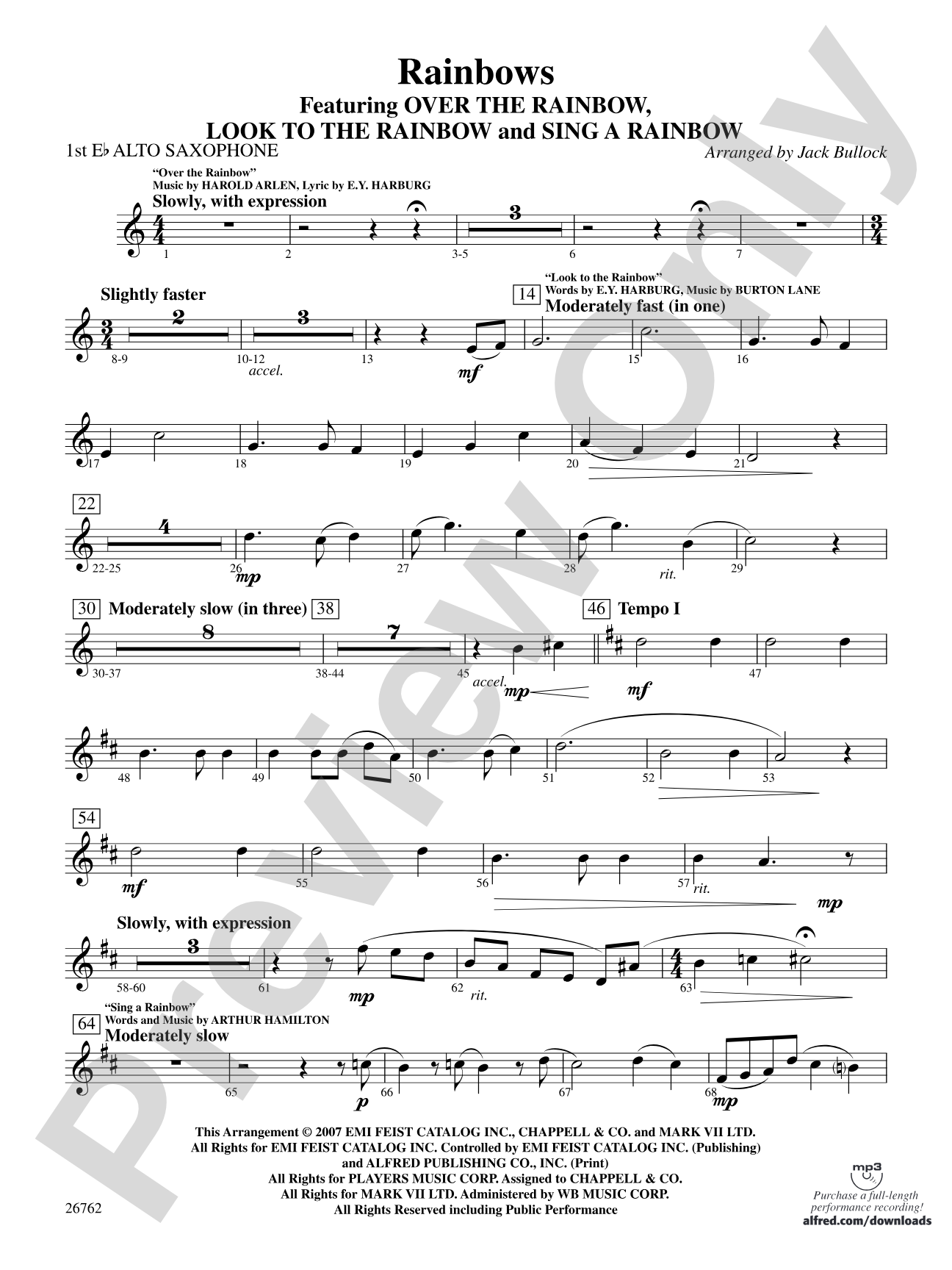 Rainbows: E-flat Alto Saxophone