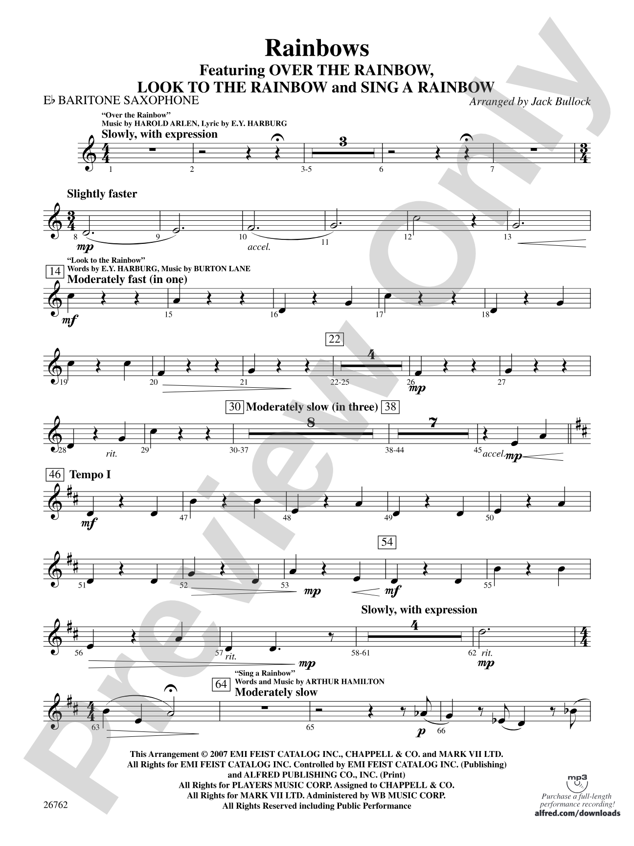 Rainbows: E-flat Baritone Saxophone