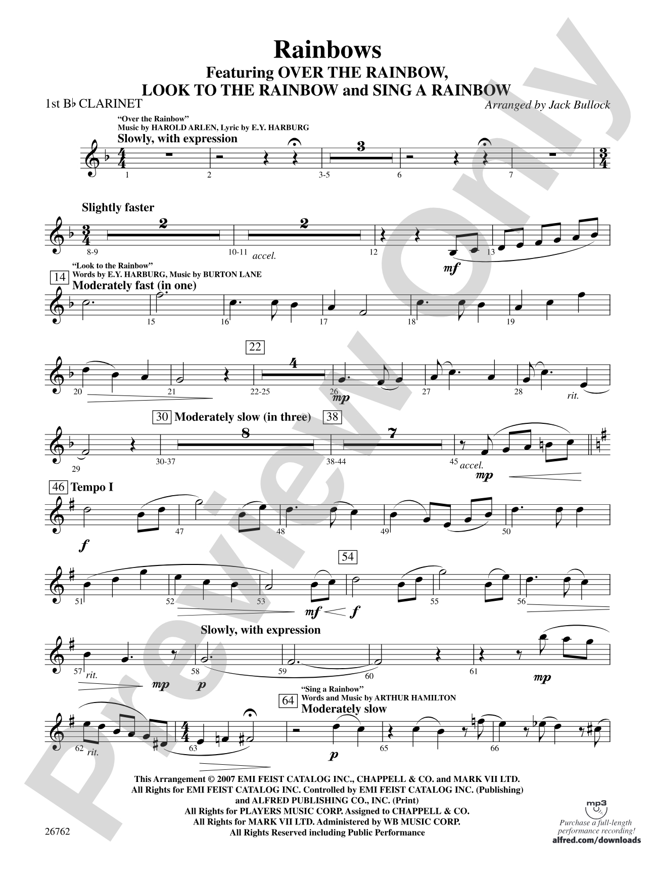 Rainbows: 1st B-flat Clarinet