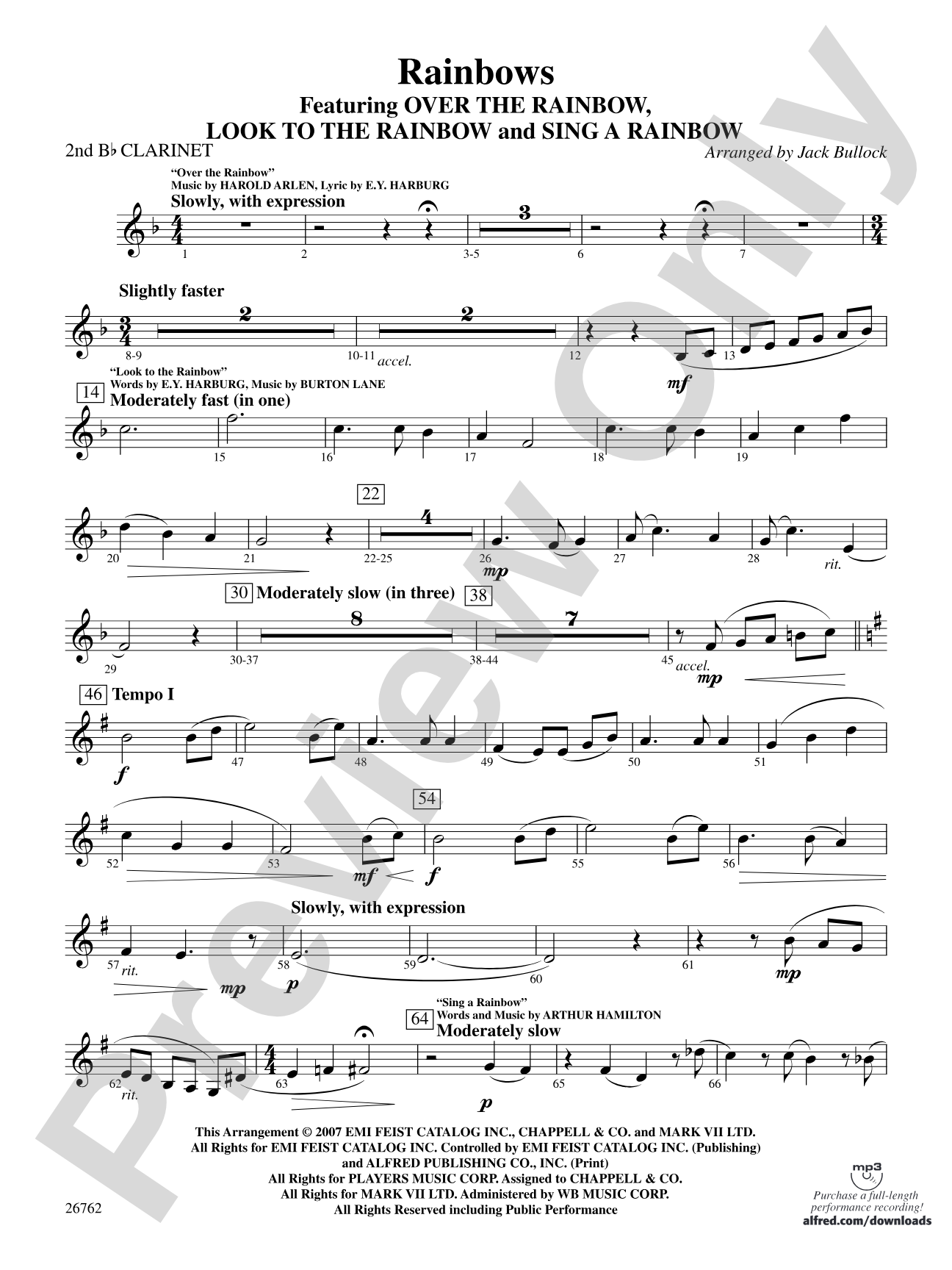 Rainbows: 2nd B-flat Clarinet