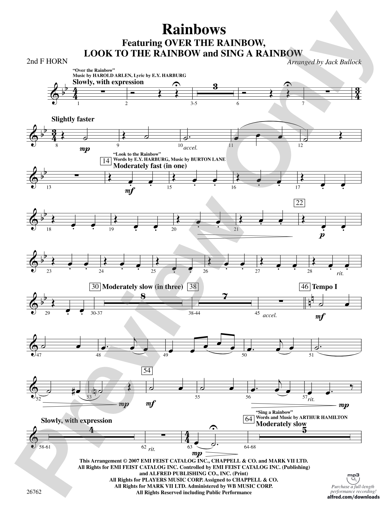 Rainbows: 2nd F Horn