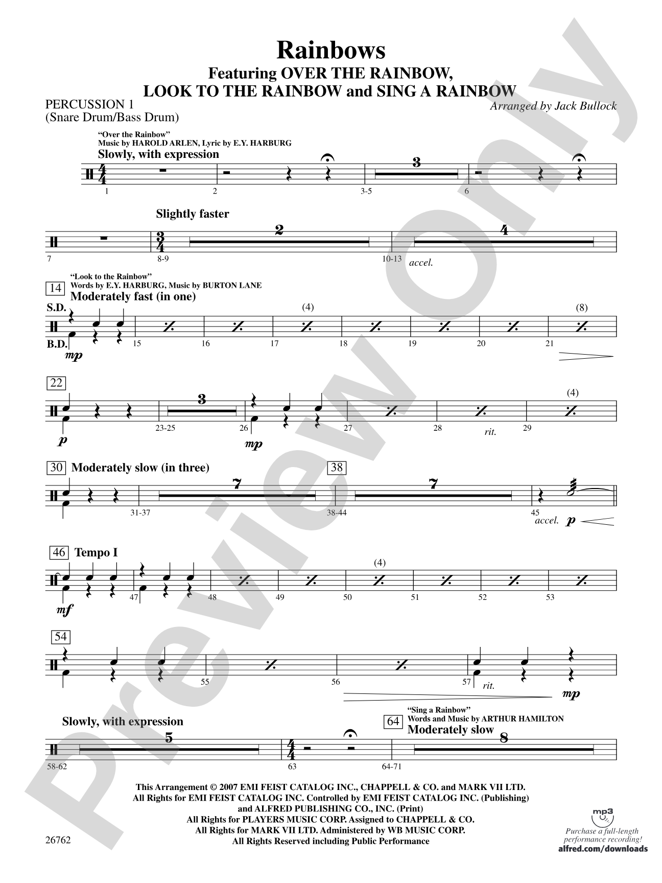 Rainbows: 1st Percussion