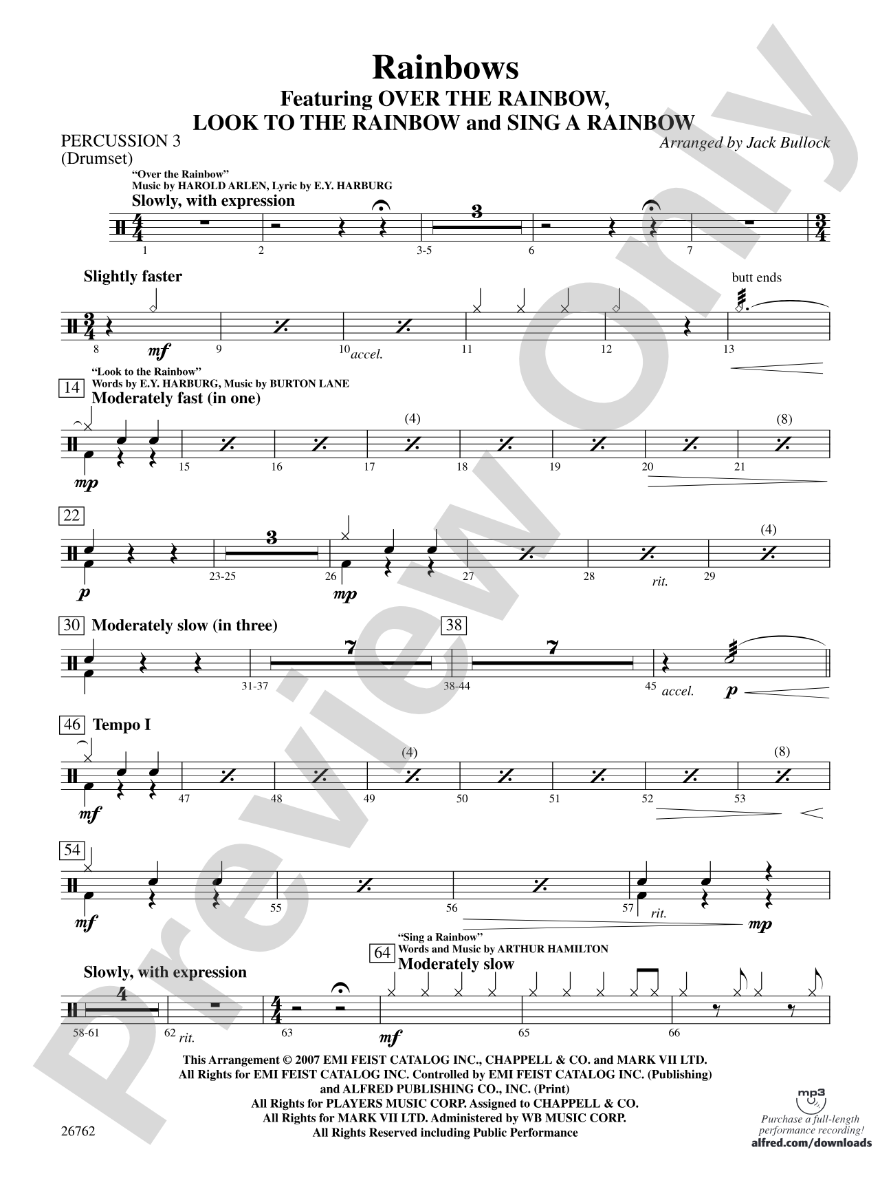 Rainbows: 3rd Percussion