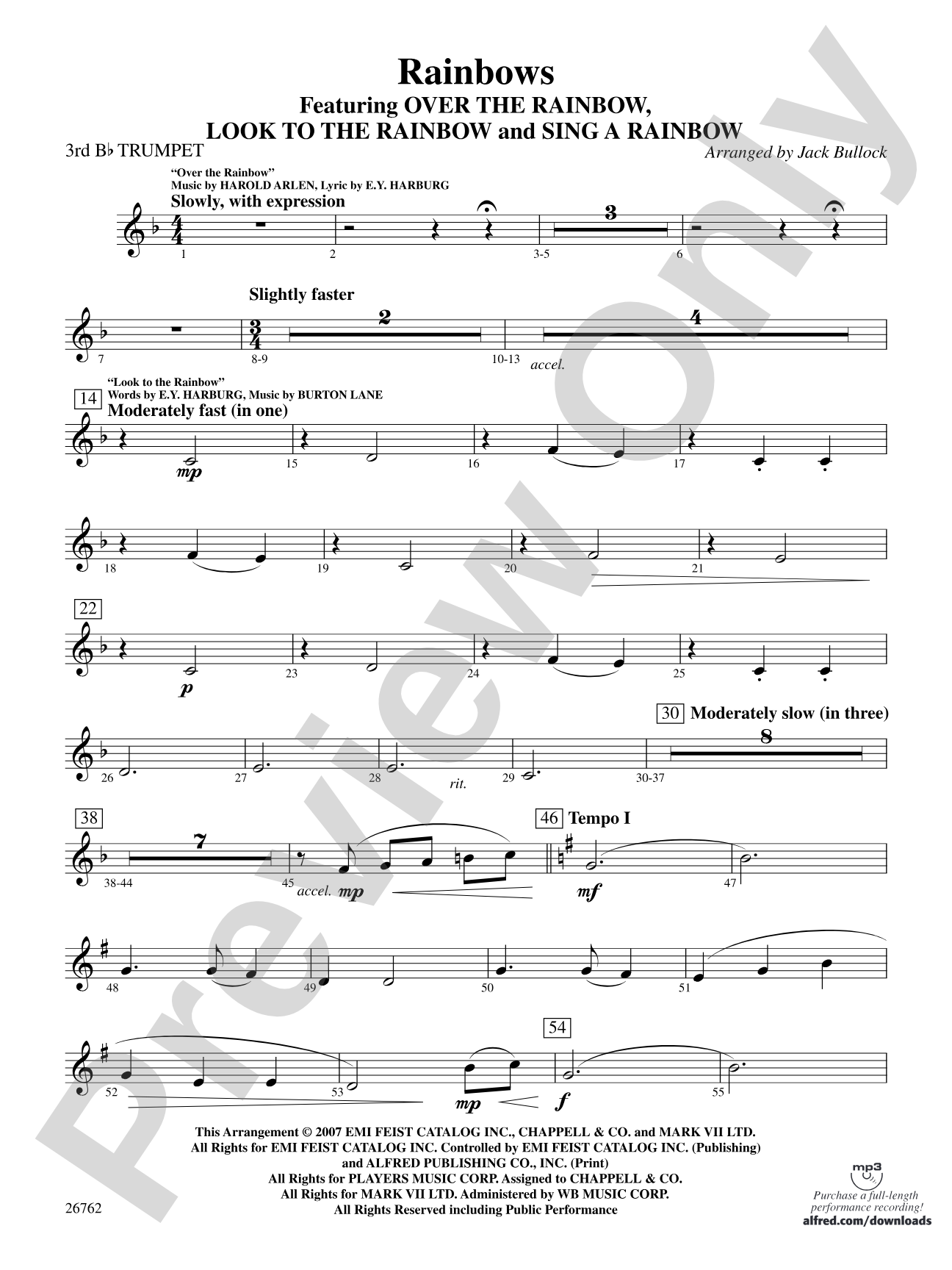 Rainbows: 3rd B-flat Trumpet