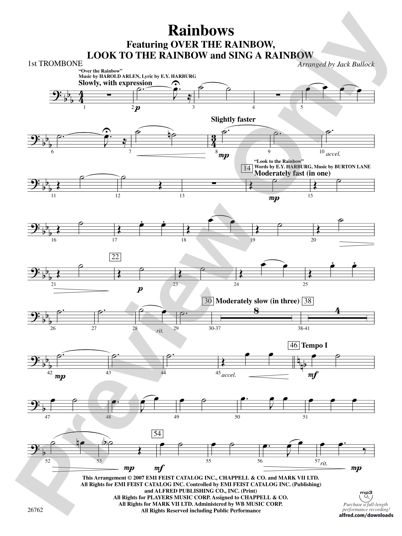 Rainbows: 1st Trombone