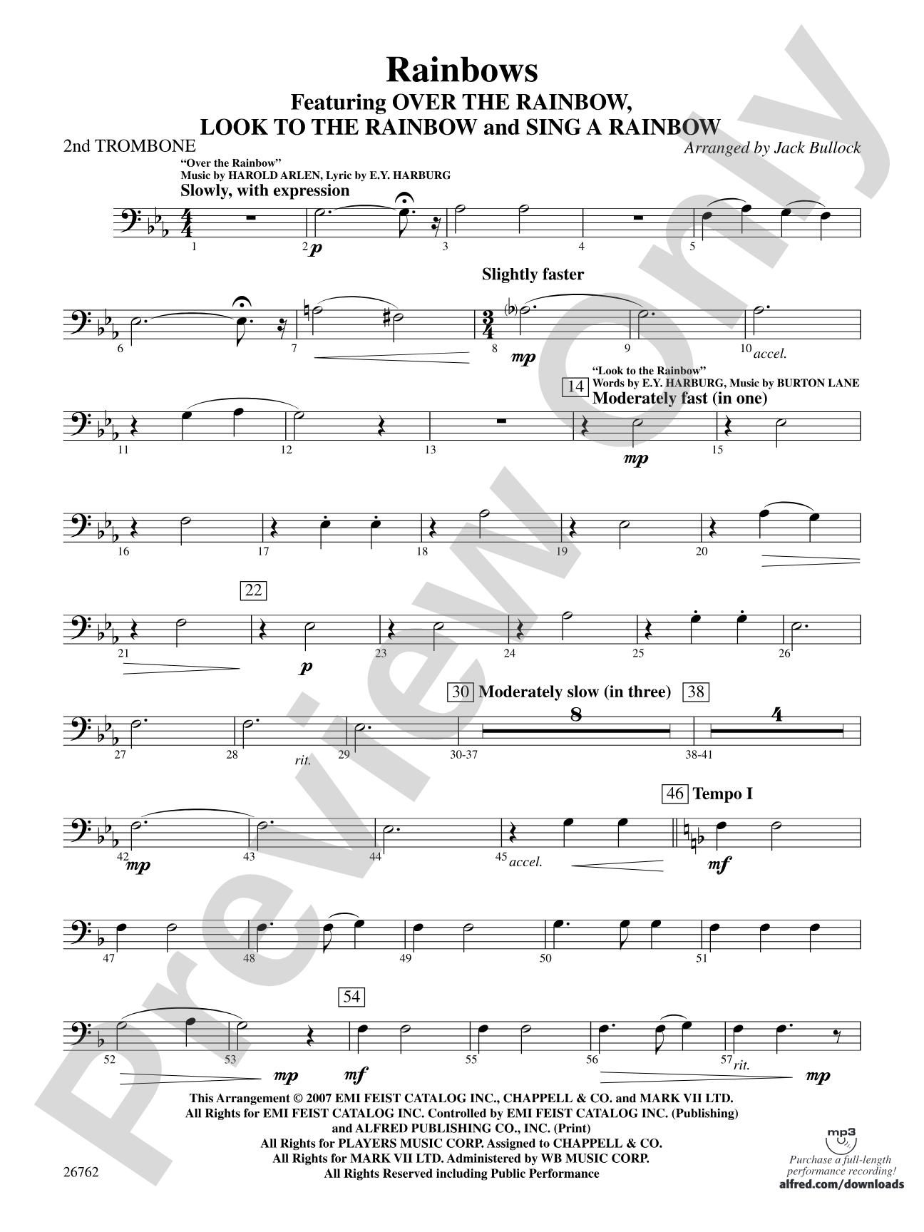 Rainbows: 2nd Trombone