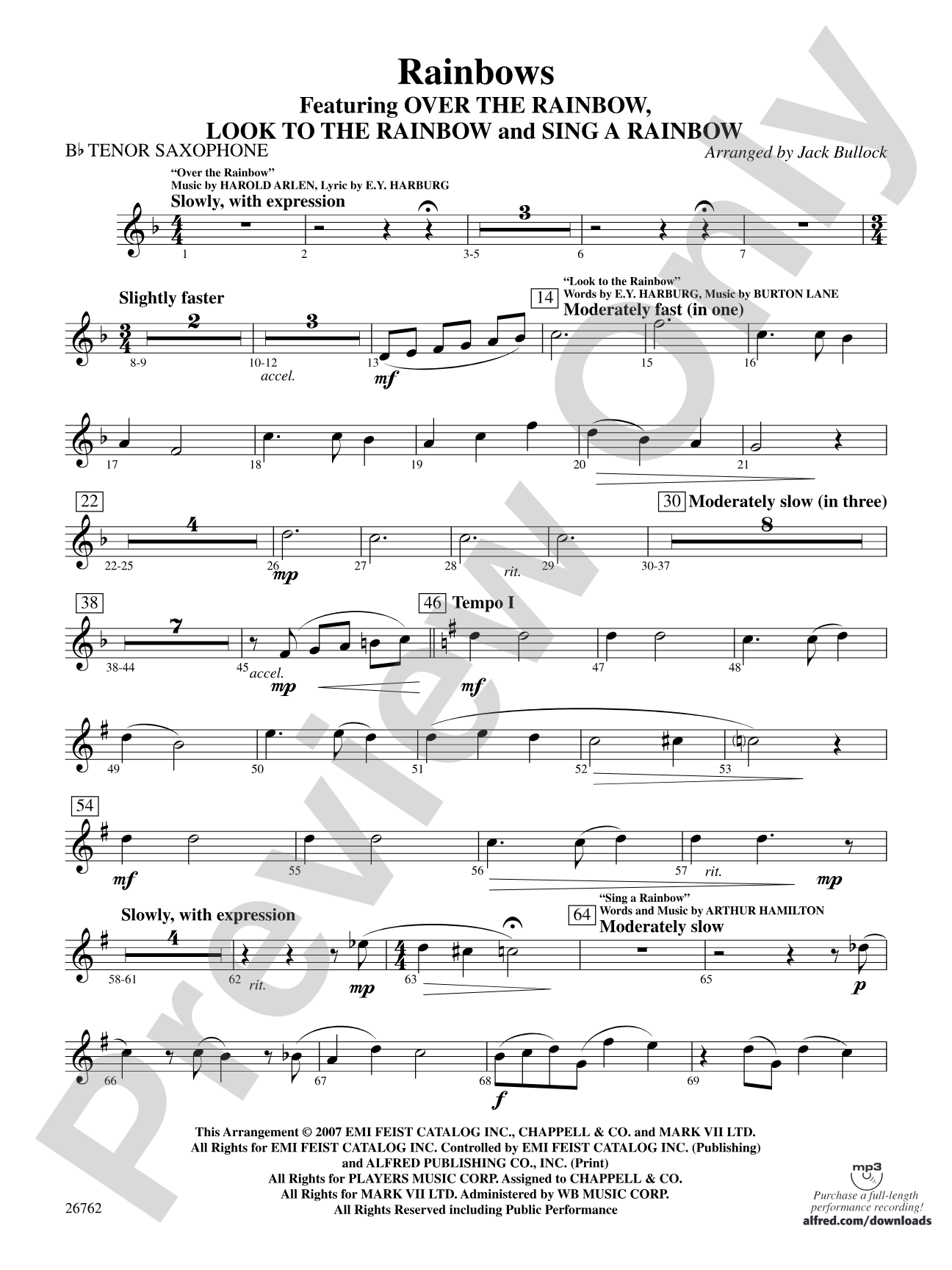 Rainbows: B-flat Tenor Saxophone